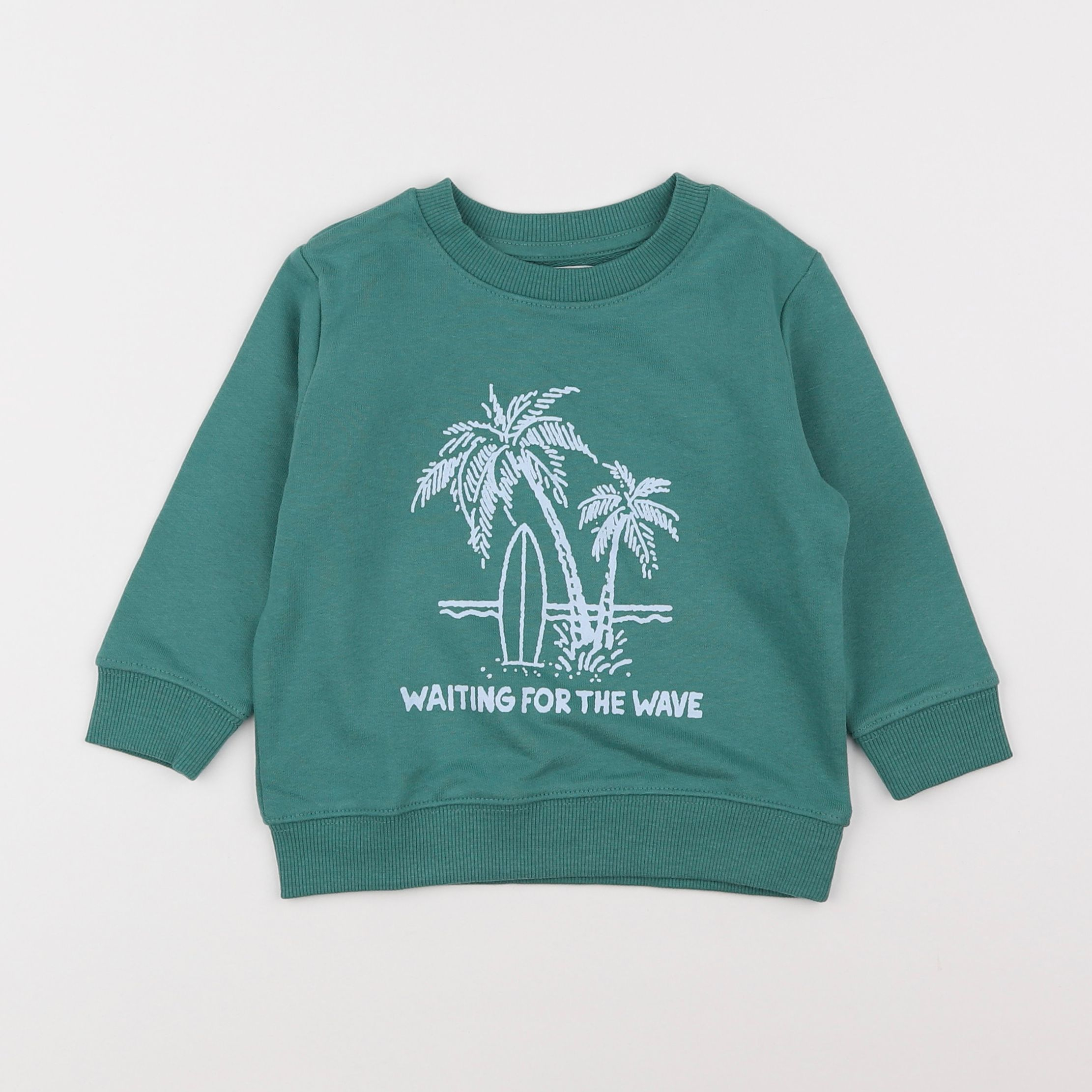 Vertbaudet - sweat vert - 2 ans