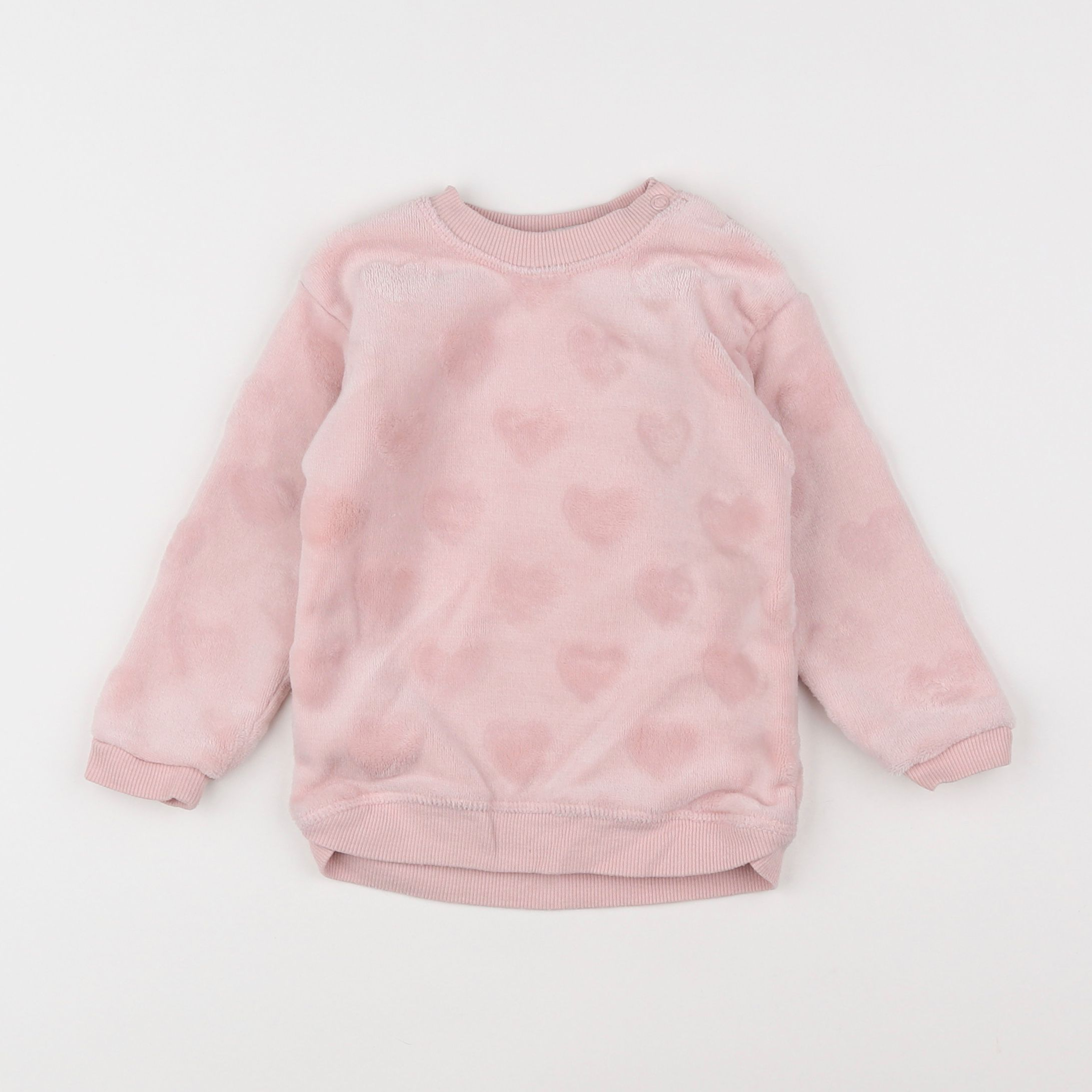 H&M - sweat rose - 12/18 mois