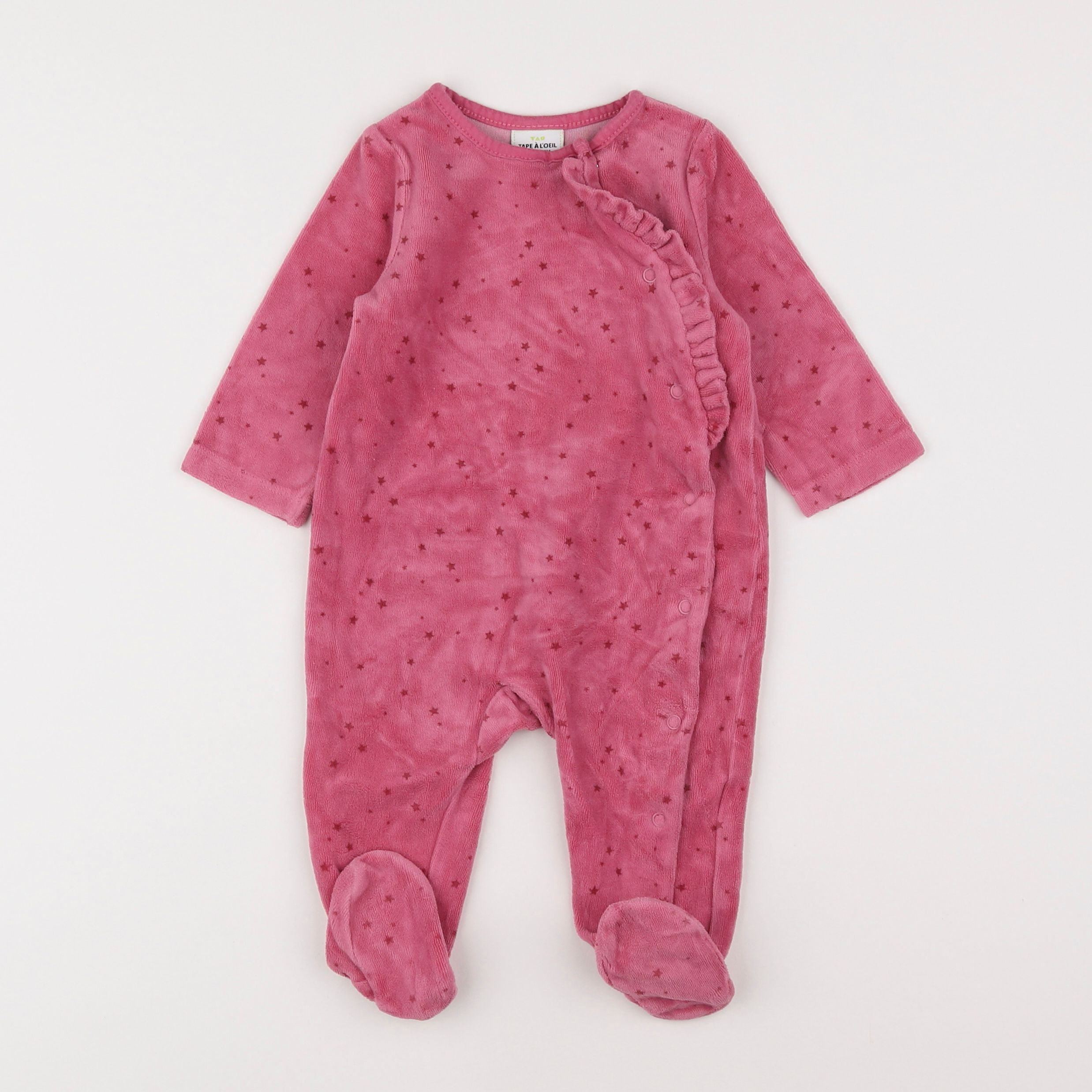 Tape à l'oeil - pyjama velours rose - 6 mois