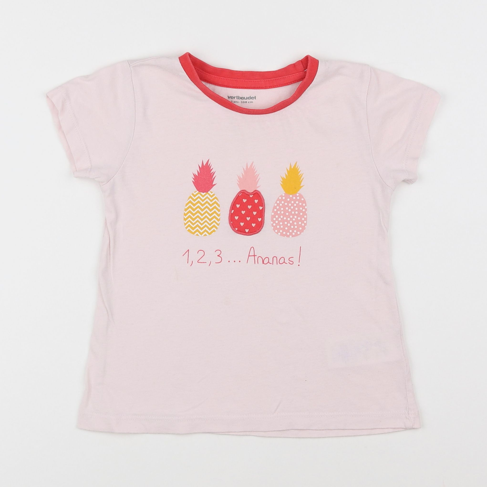 Vertbaudet - tee-shirt rose - 5 ans