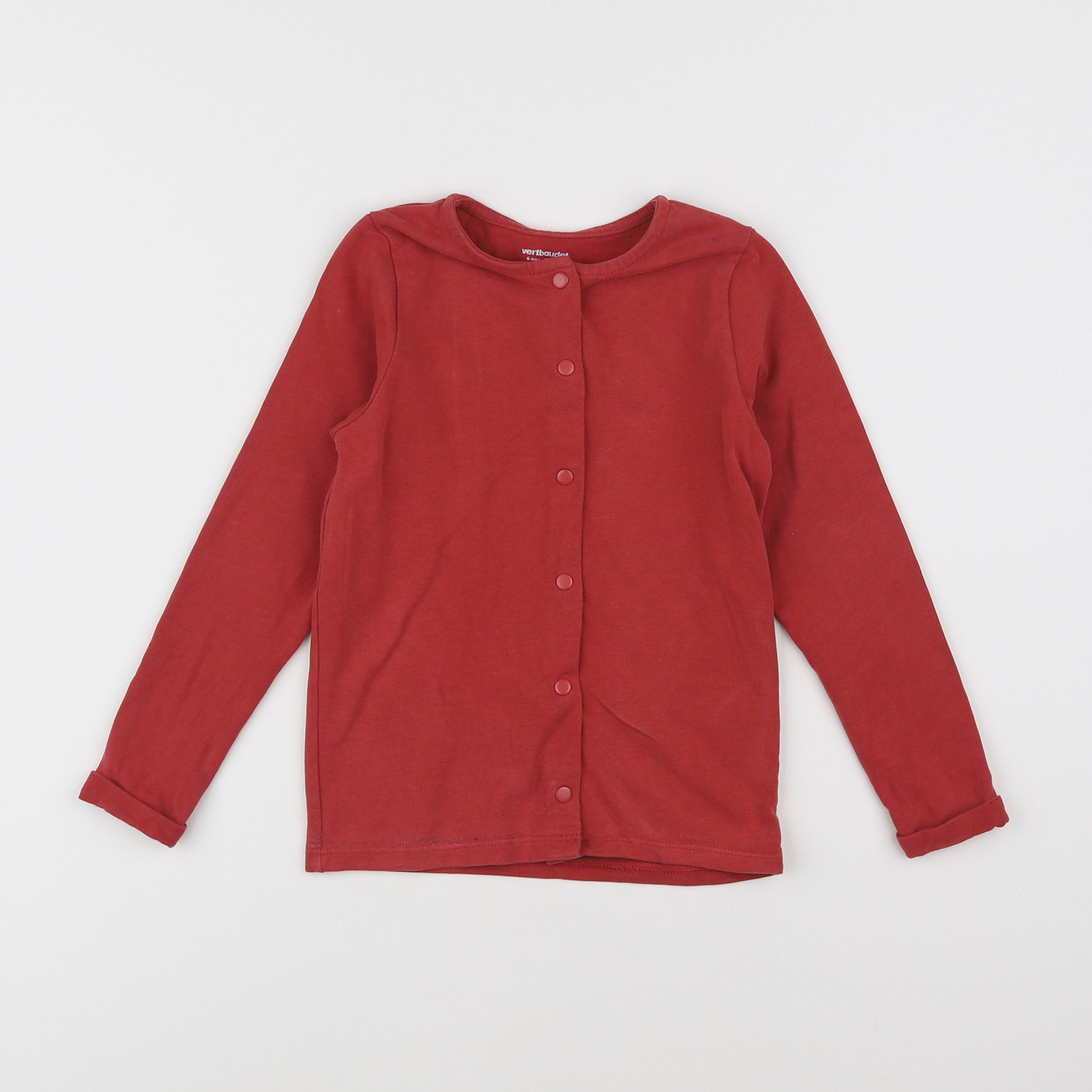 Vertbaudet - sweat rouge - 6 ans