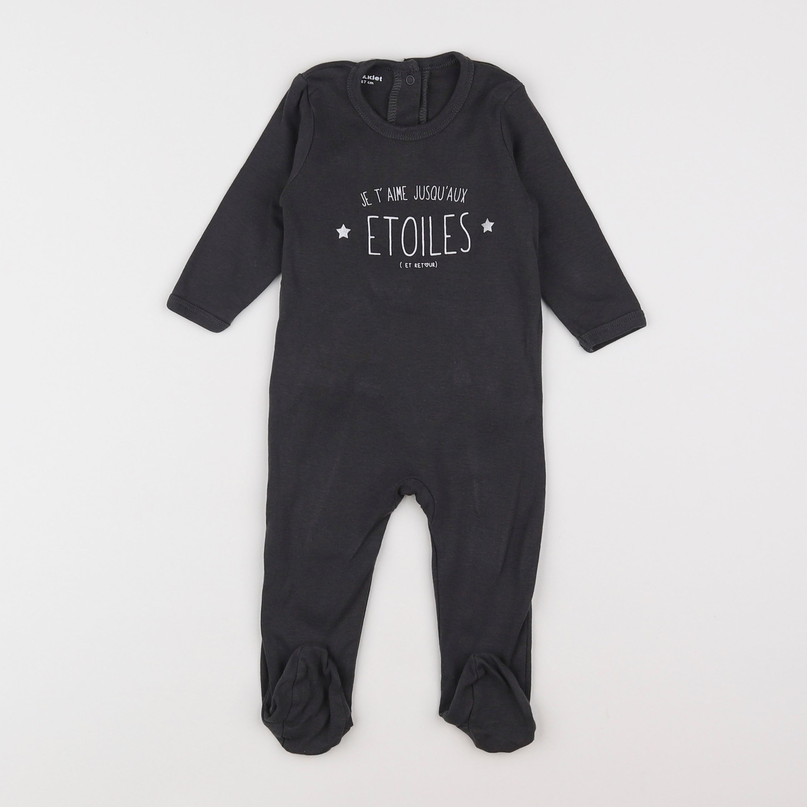 Vertbaudet - pyjama coton gris - 6 mois