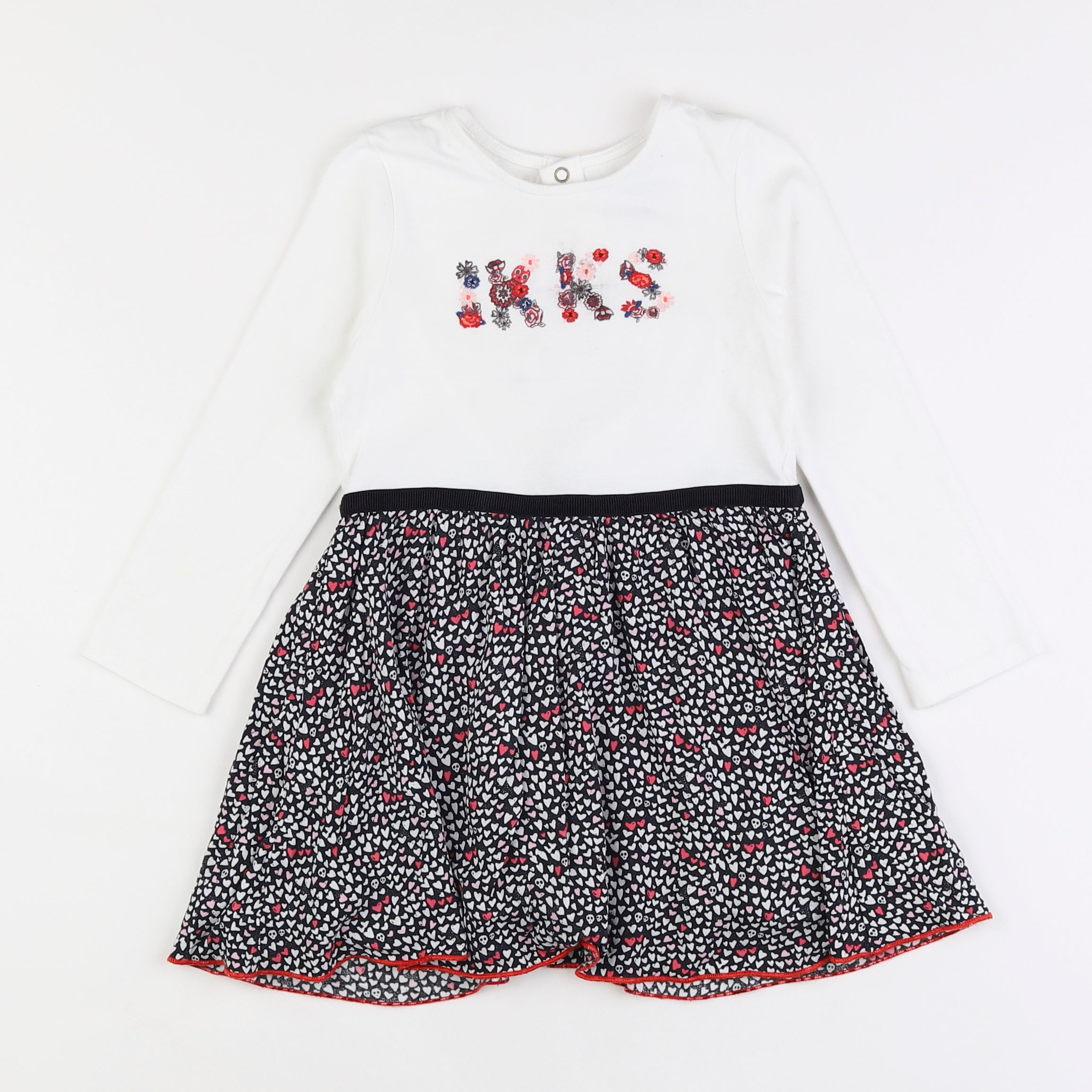 IKKS - robe blanc, rose - 3 ans