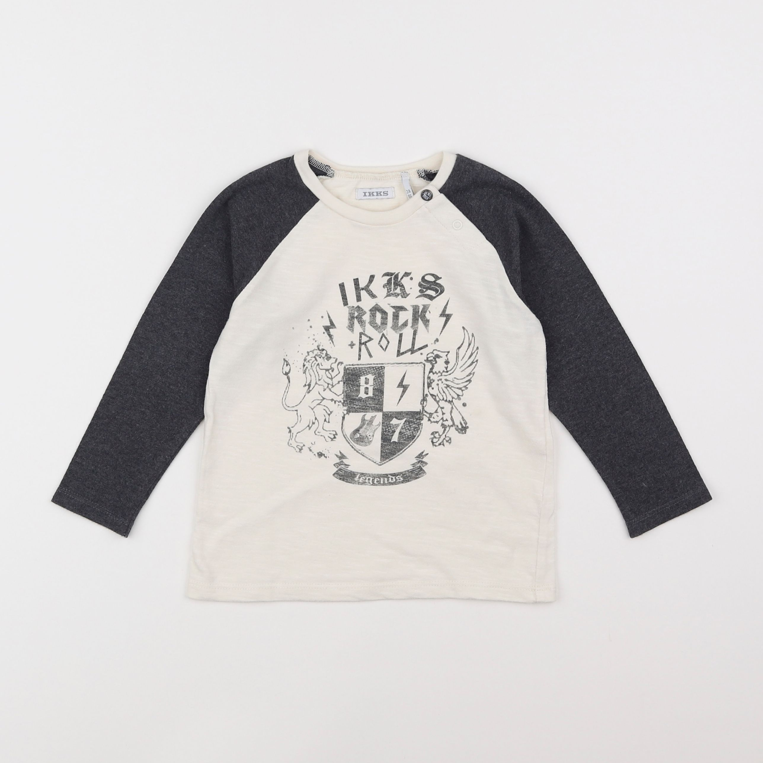 IKKS - tee-shirt gris, blanc - 2 ans