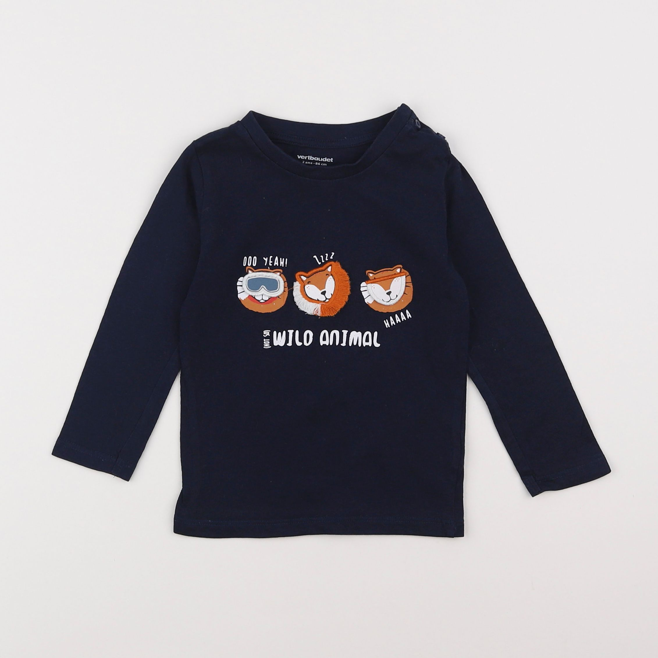 Vertbaudet - tee-shirt bleu - 2 ans