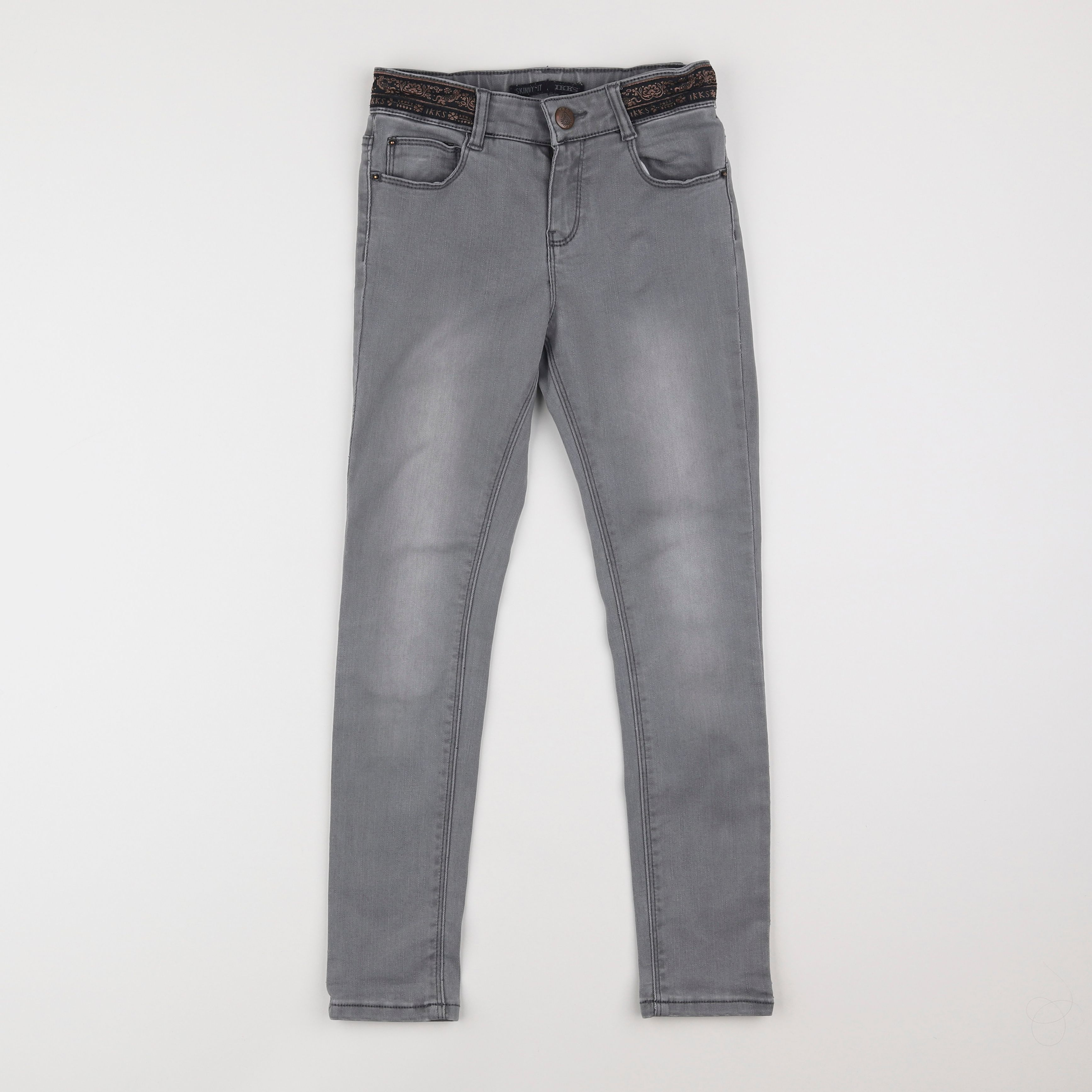 IKKS - jean gris - 7/8 ans