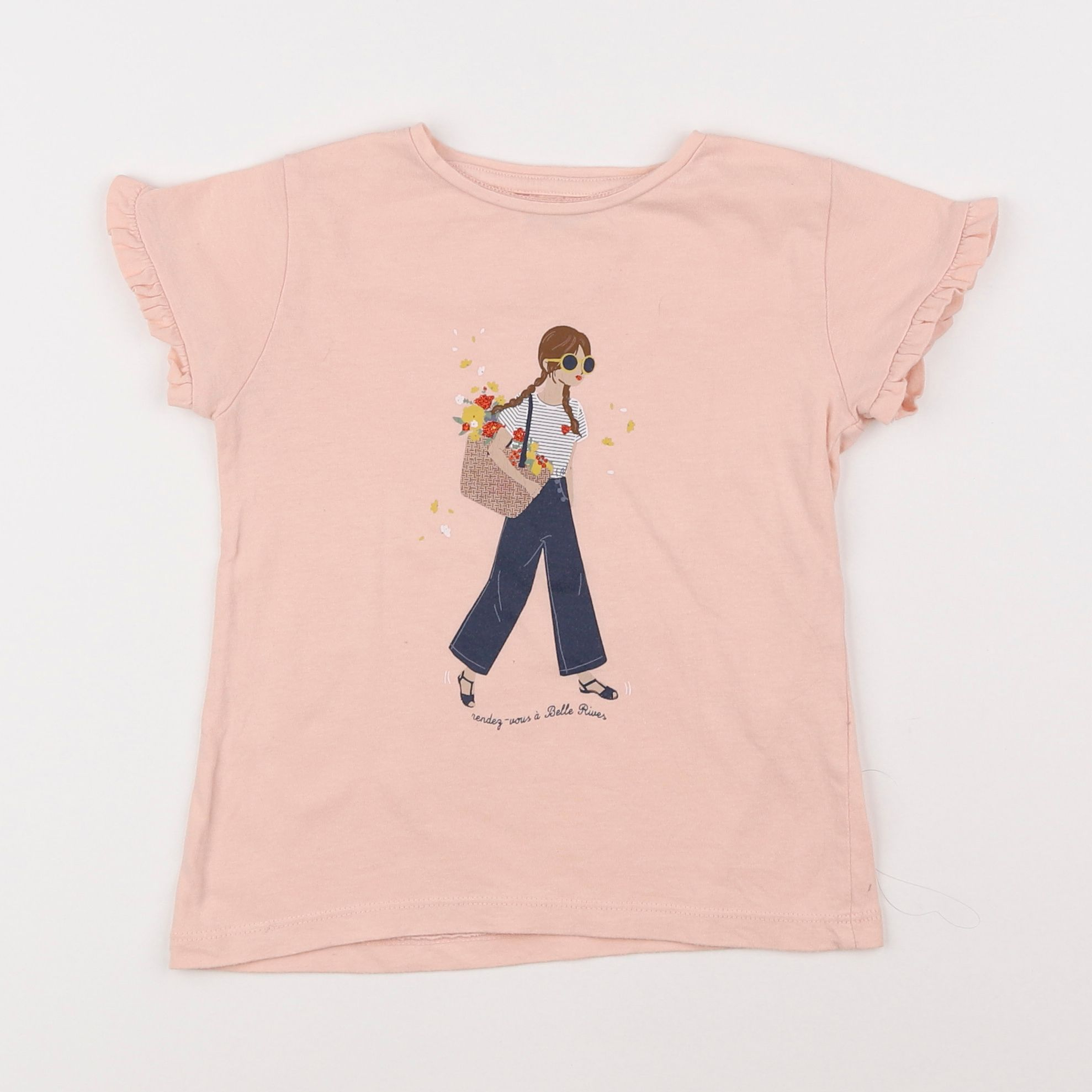 Vertbaudet - tee-shirt rose - 4 ans