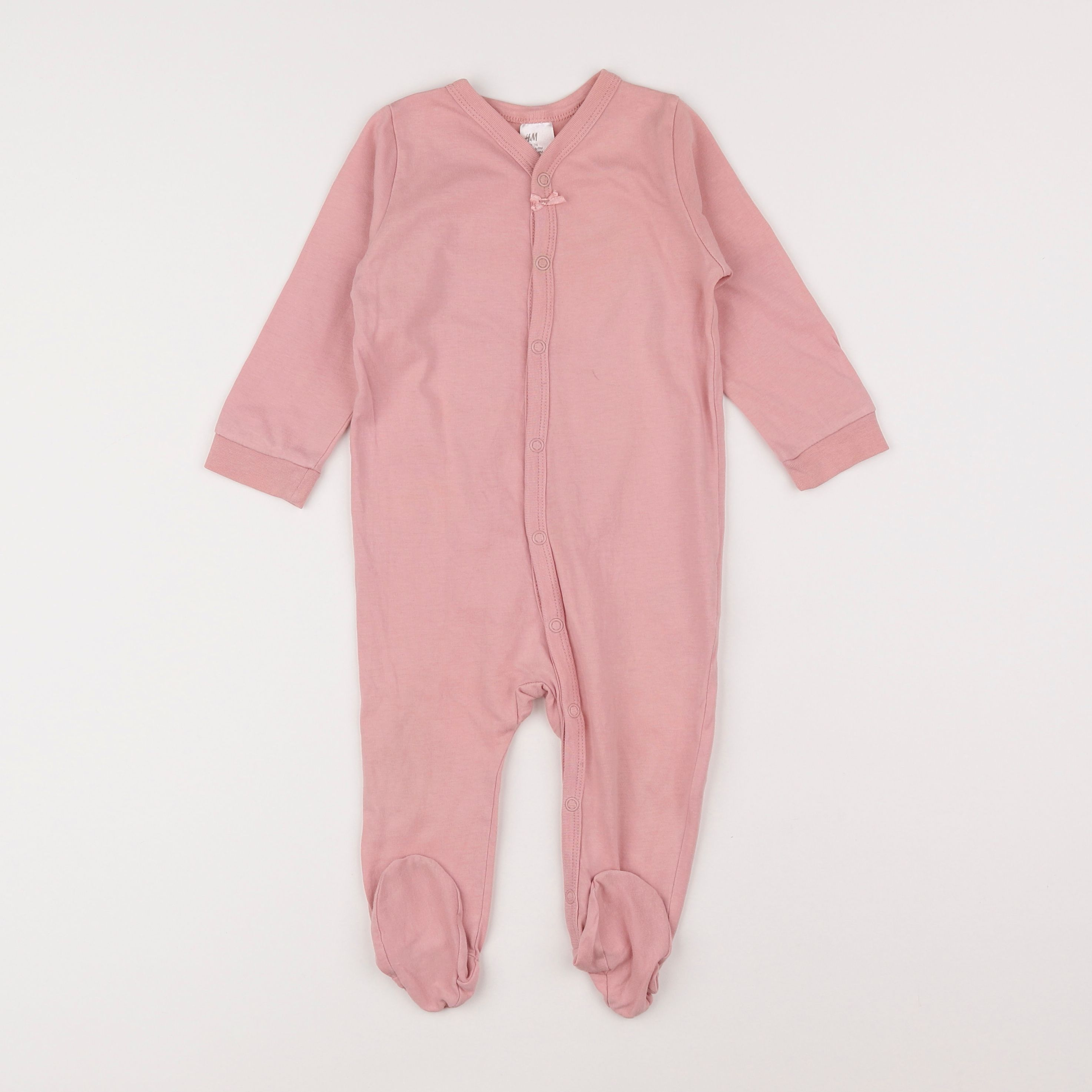 H&M - pyjama coton rose - 6/9 mois