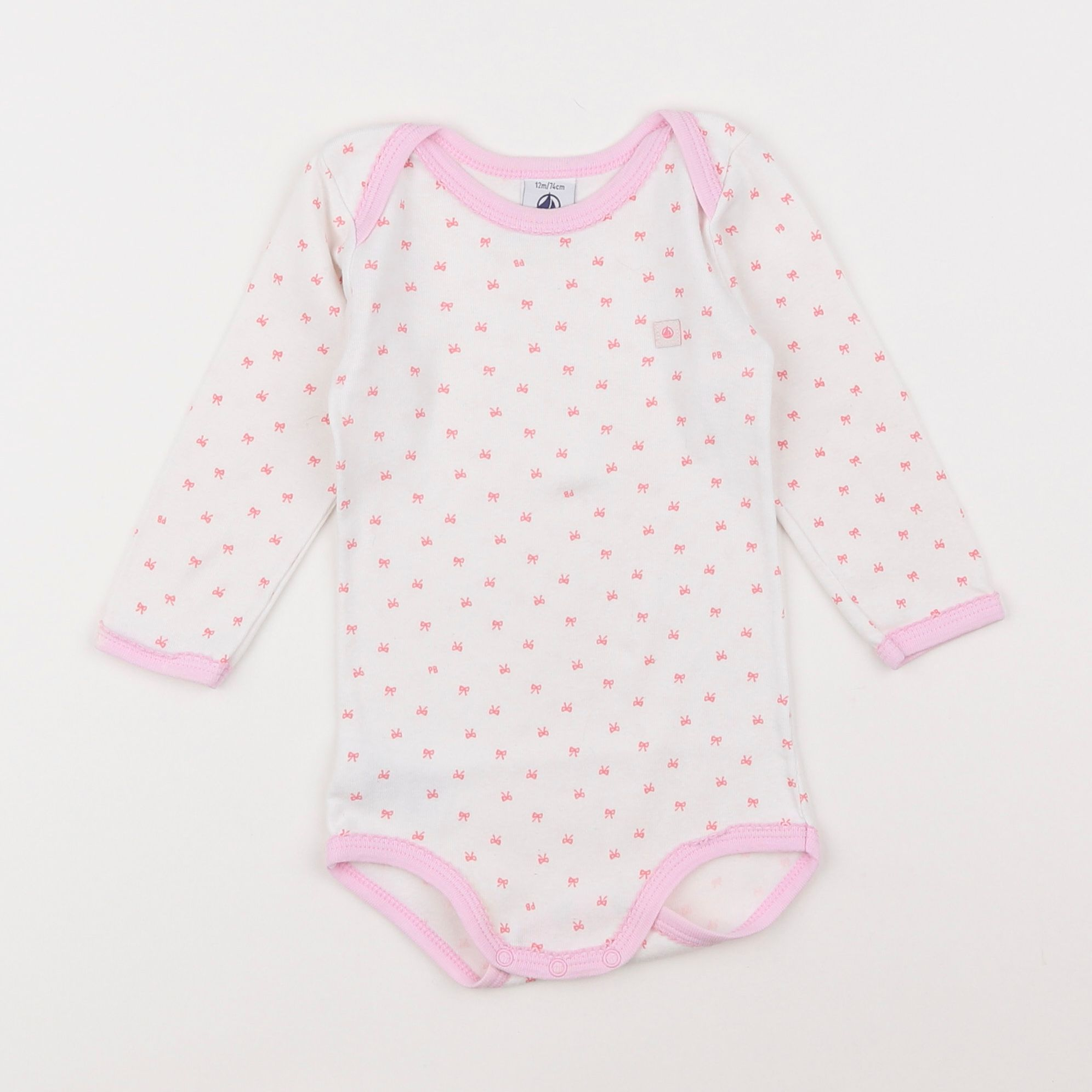 Petit Bateau - body blanc - 12 mois