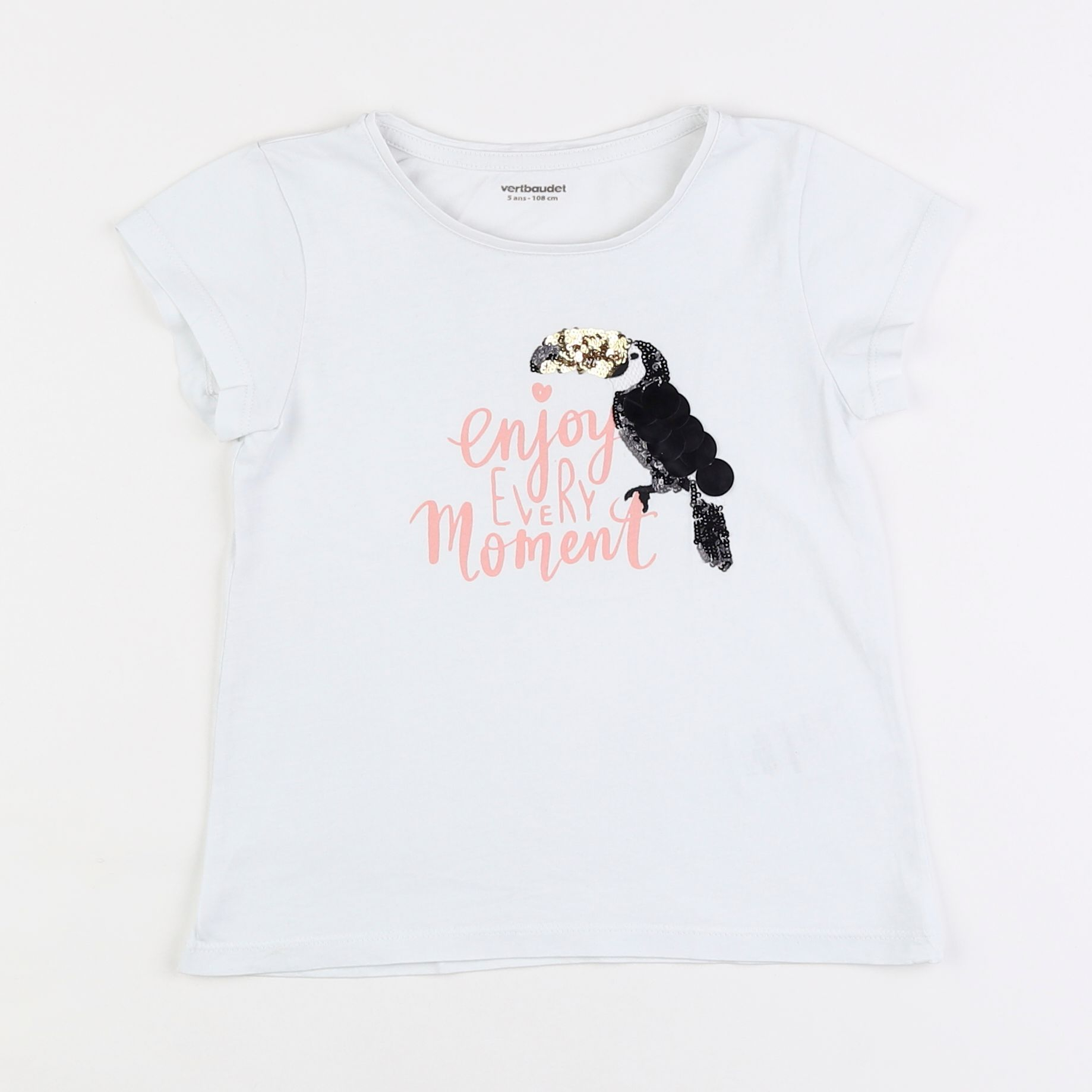 Vertbaudet - tee-shirt blanc - 5 ans