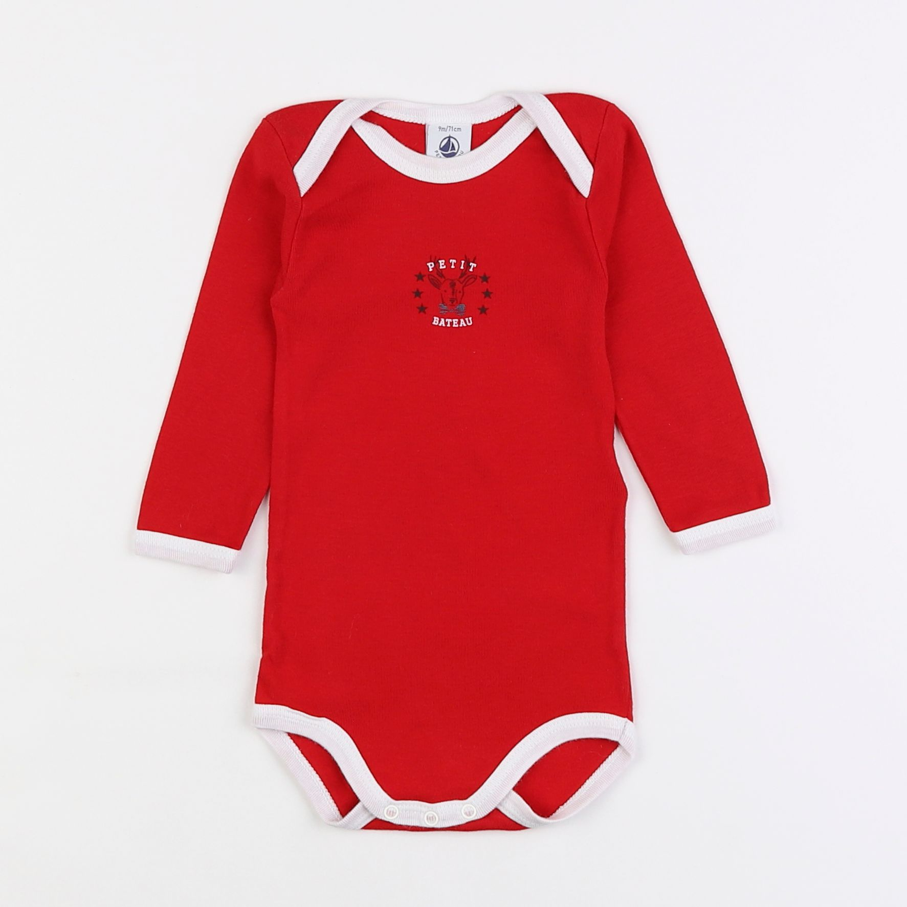 Petit Bateau - body rouge - 6 mois