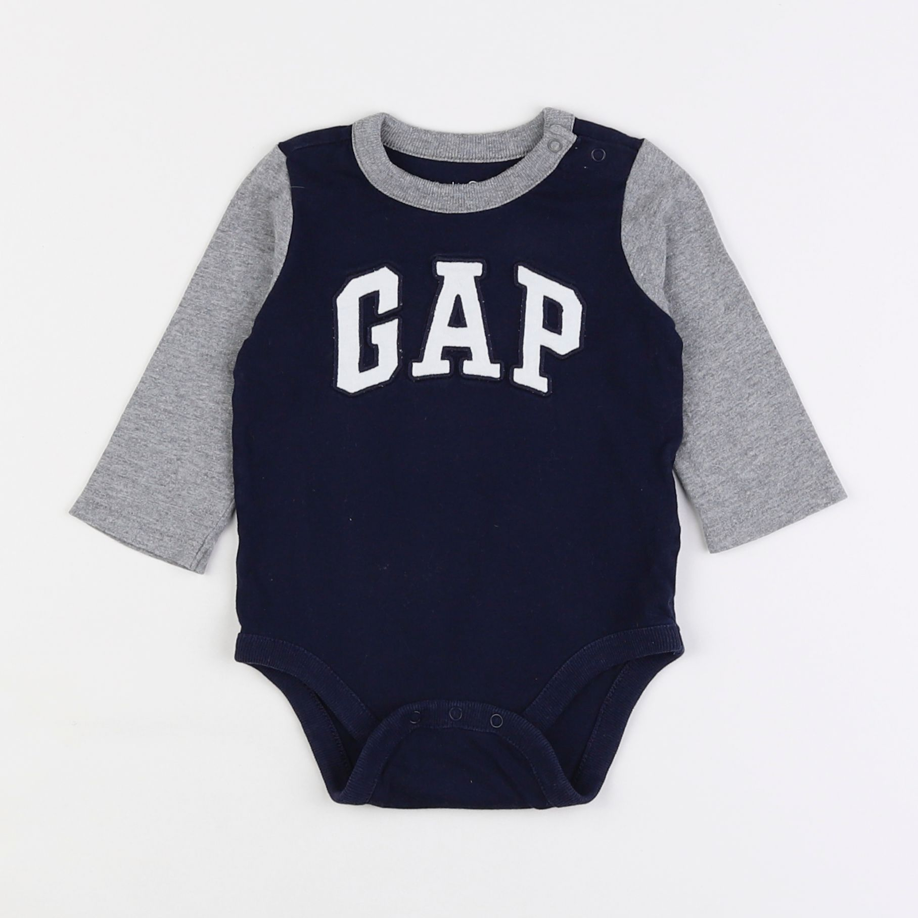 GAP - body bleu, gris - 3/6 mois