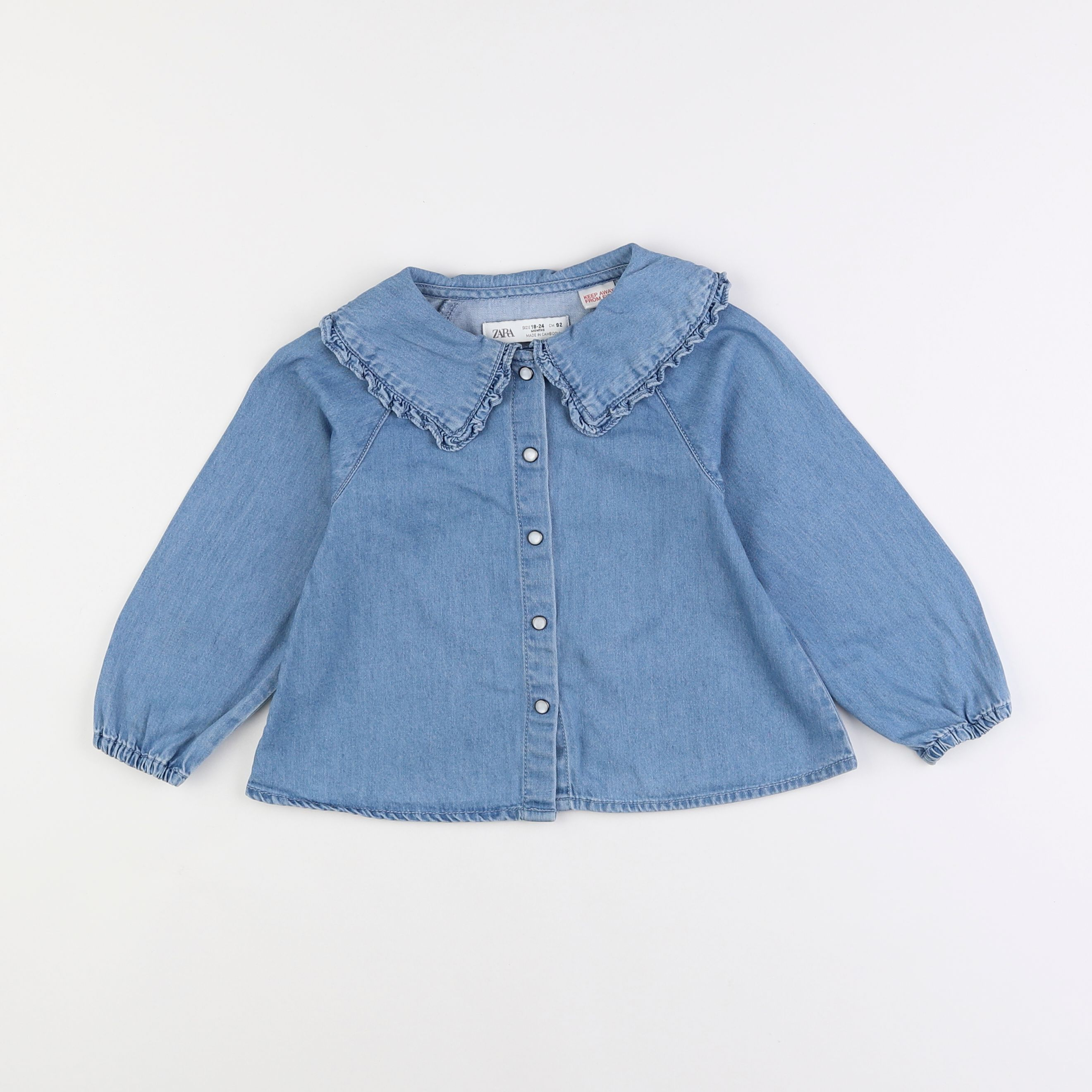 Zara - blouse bleu - 18 mois à 2 ans