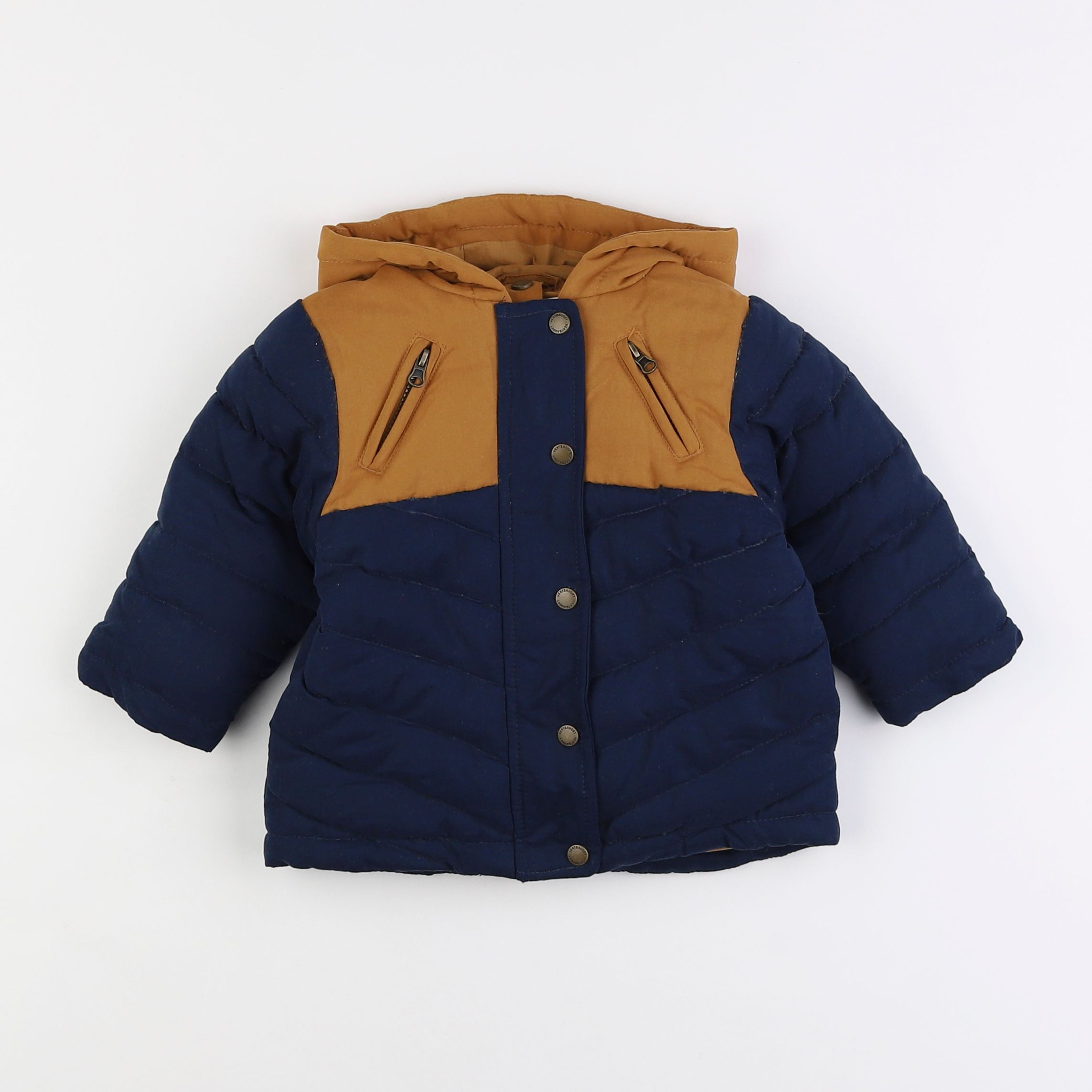 Vertbaudet - manteau doublure amovible bleu - 12 mois