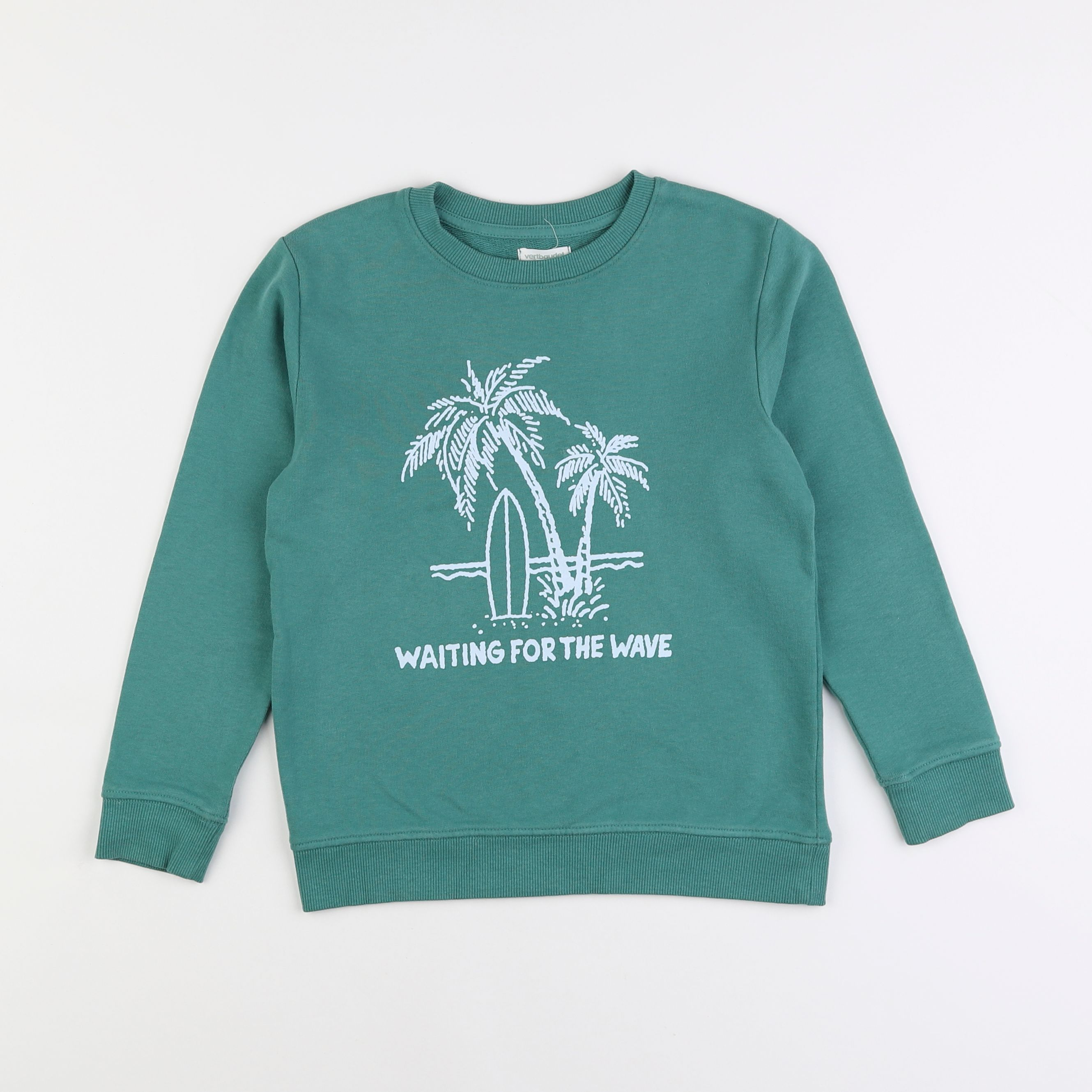 Vertbaudet - sweat vert - 8 ans