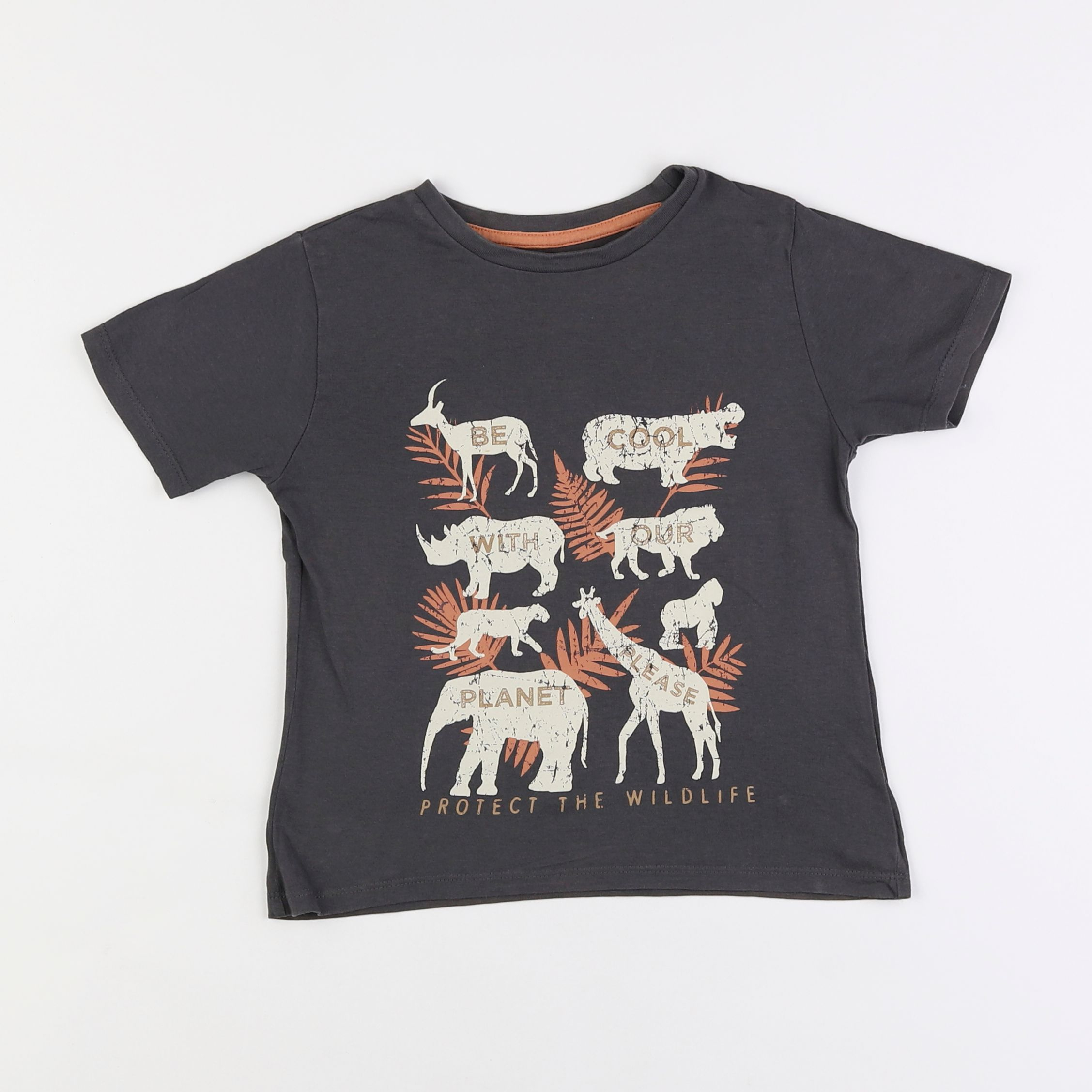 Vertbaudet - tee-shirt taupe - 5 ans