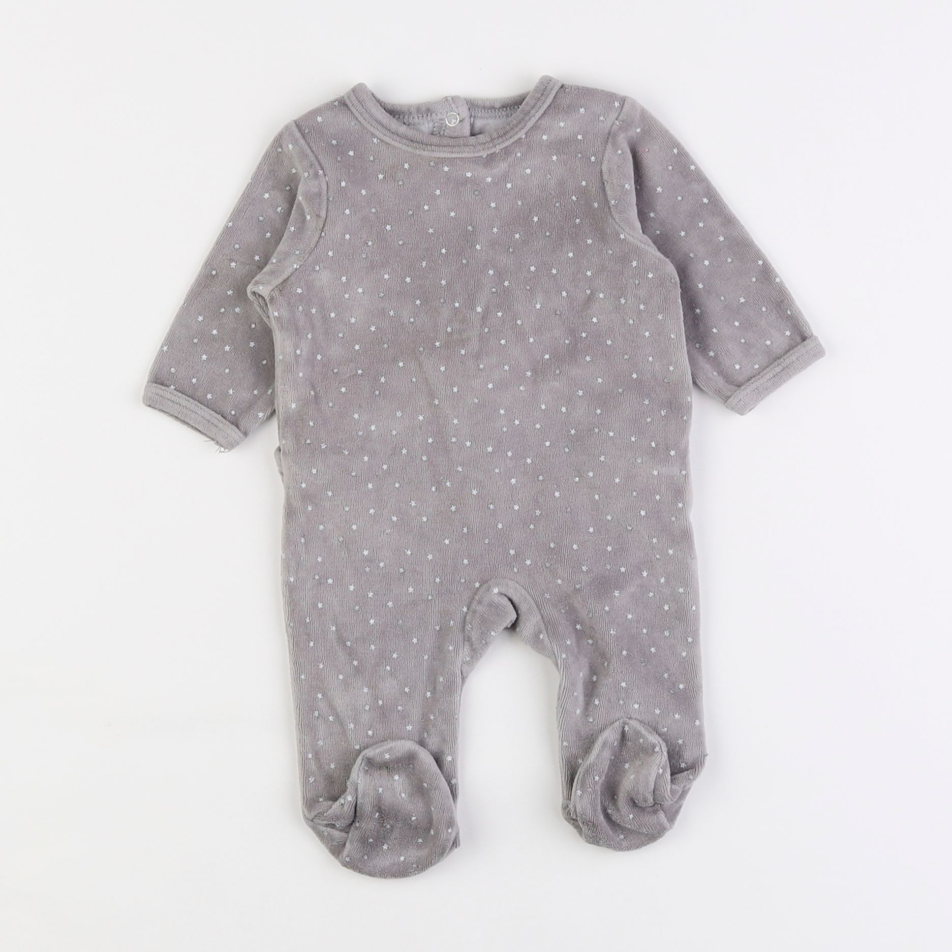 Vertbaudet - pyjama velours marron - 1 mois