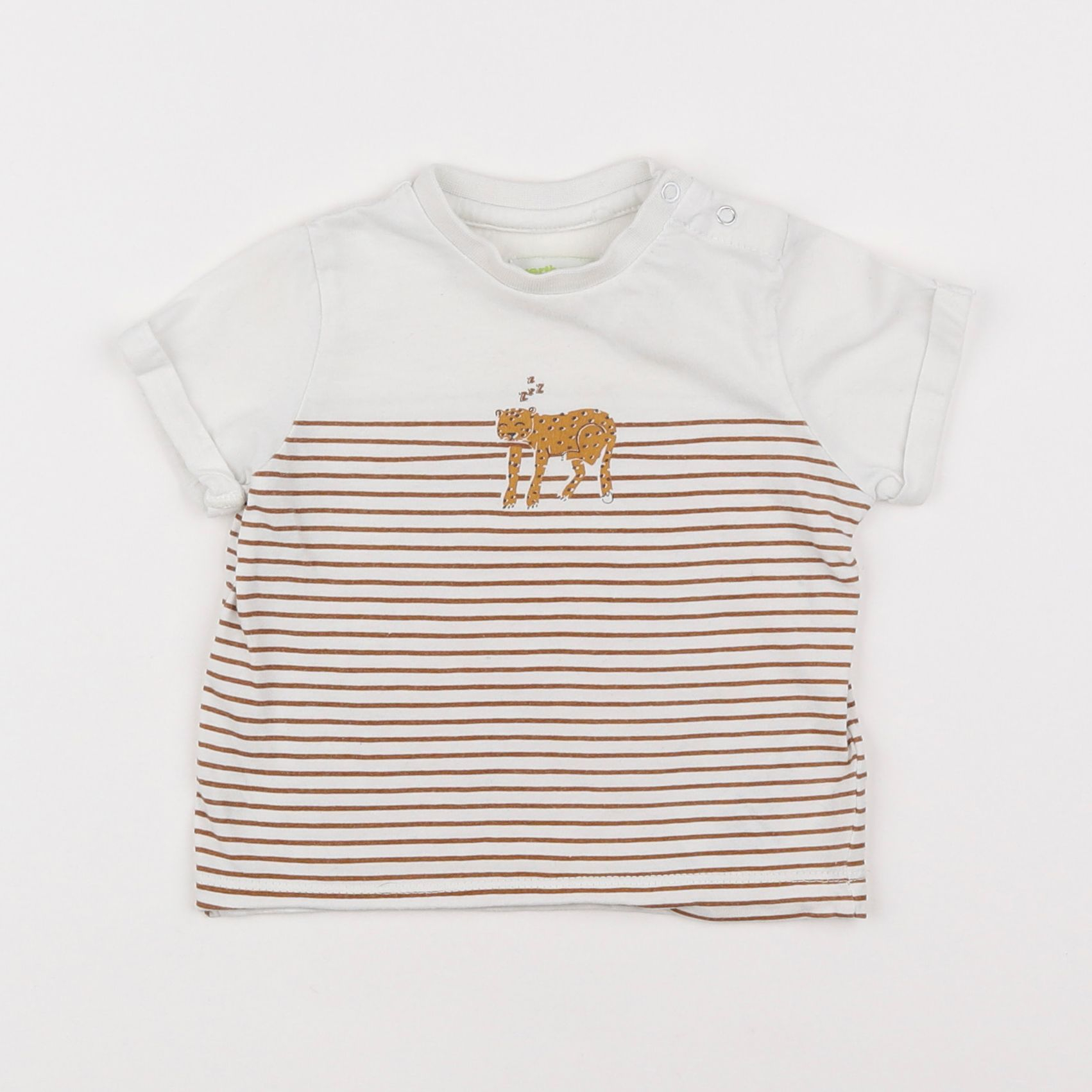 Vertbaudet - tee-shirt beige - 6 mois