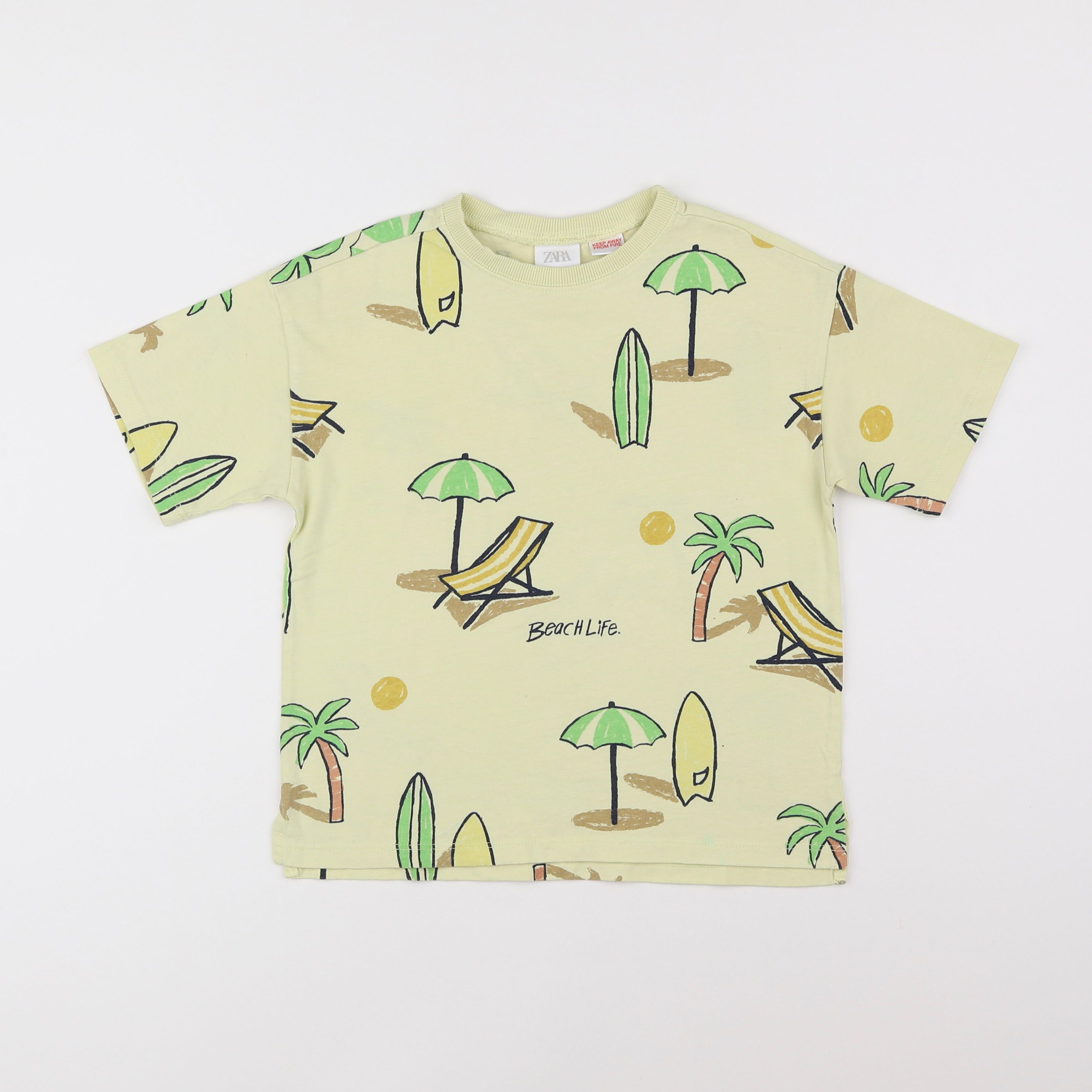 Zara - tee-shirt jaune - 5/6 ans