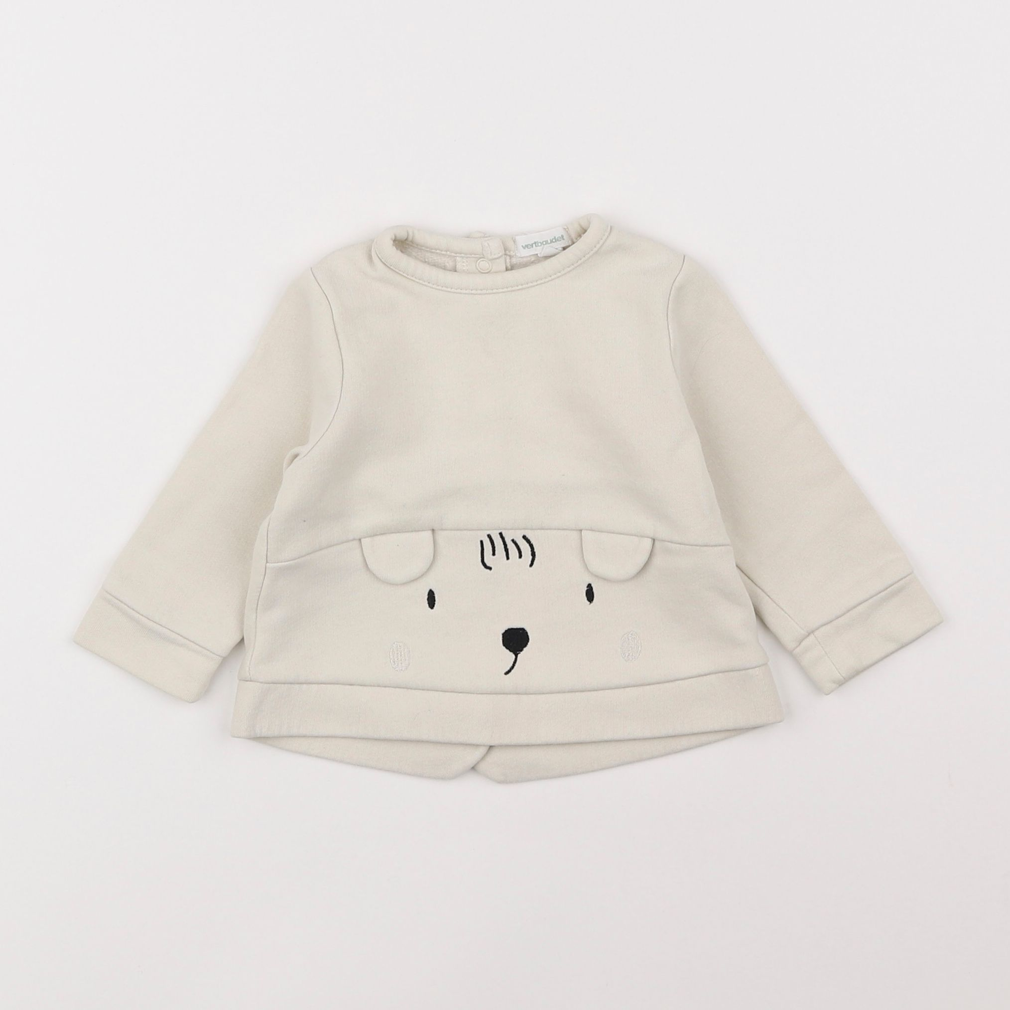 Vertbaudet - sweat beige - 6 mois