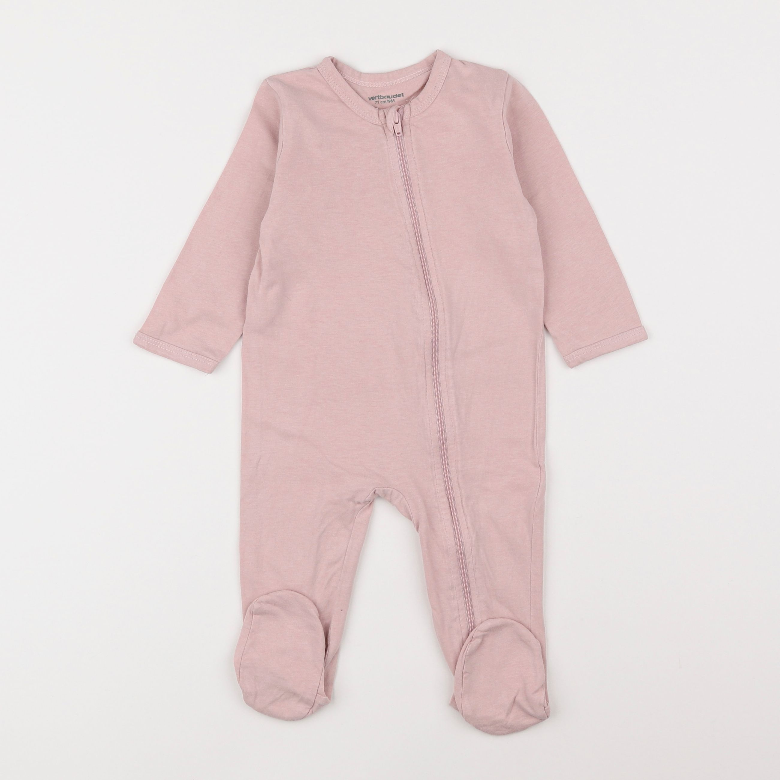 Vertbaudet - pyjama coton rose - 9 mois