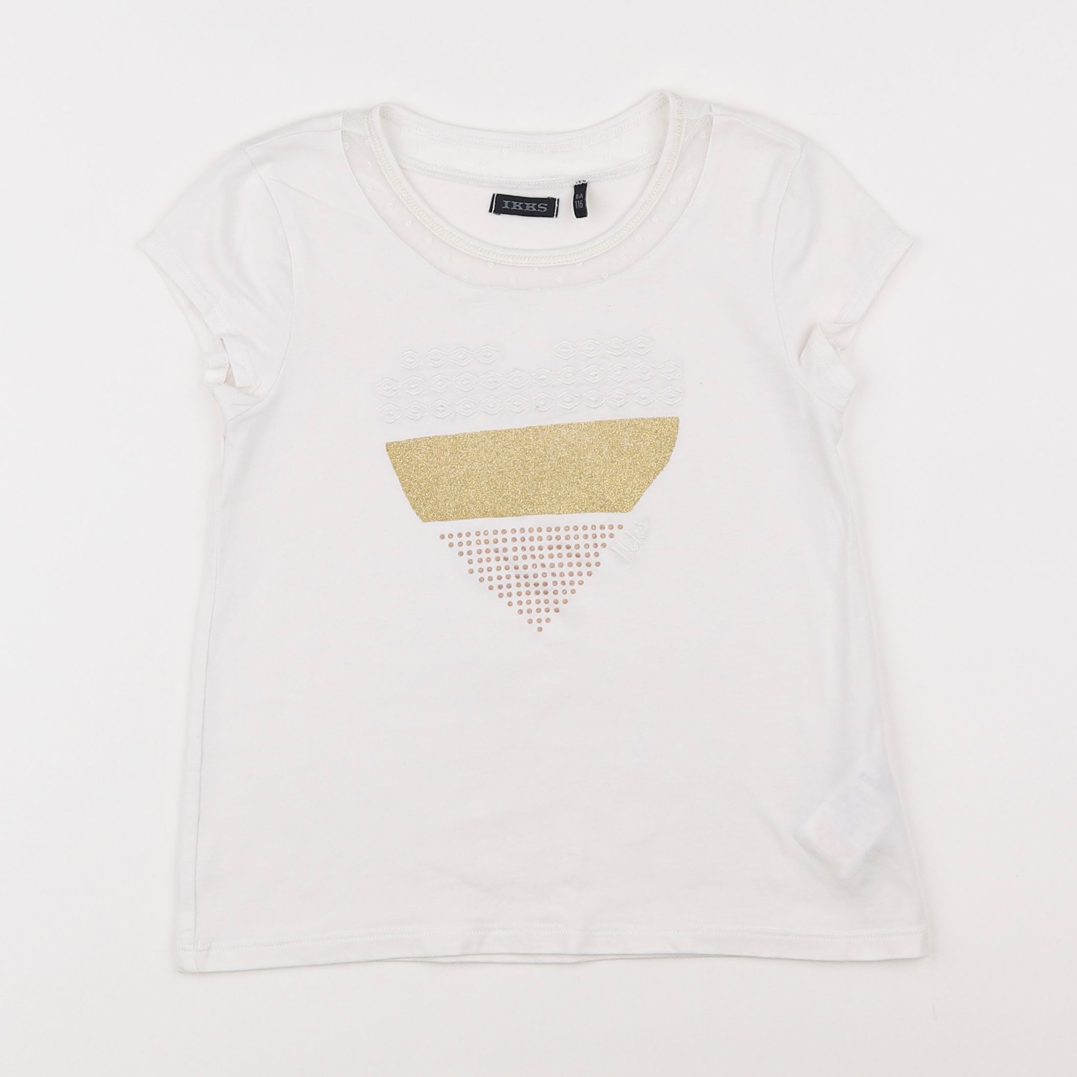 IKKS - tee-shirt beige, or - 6 ans