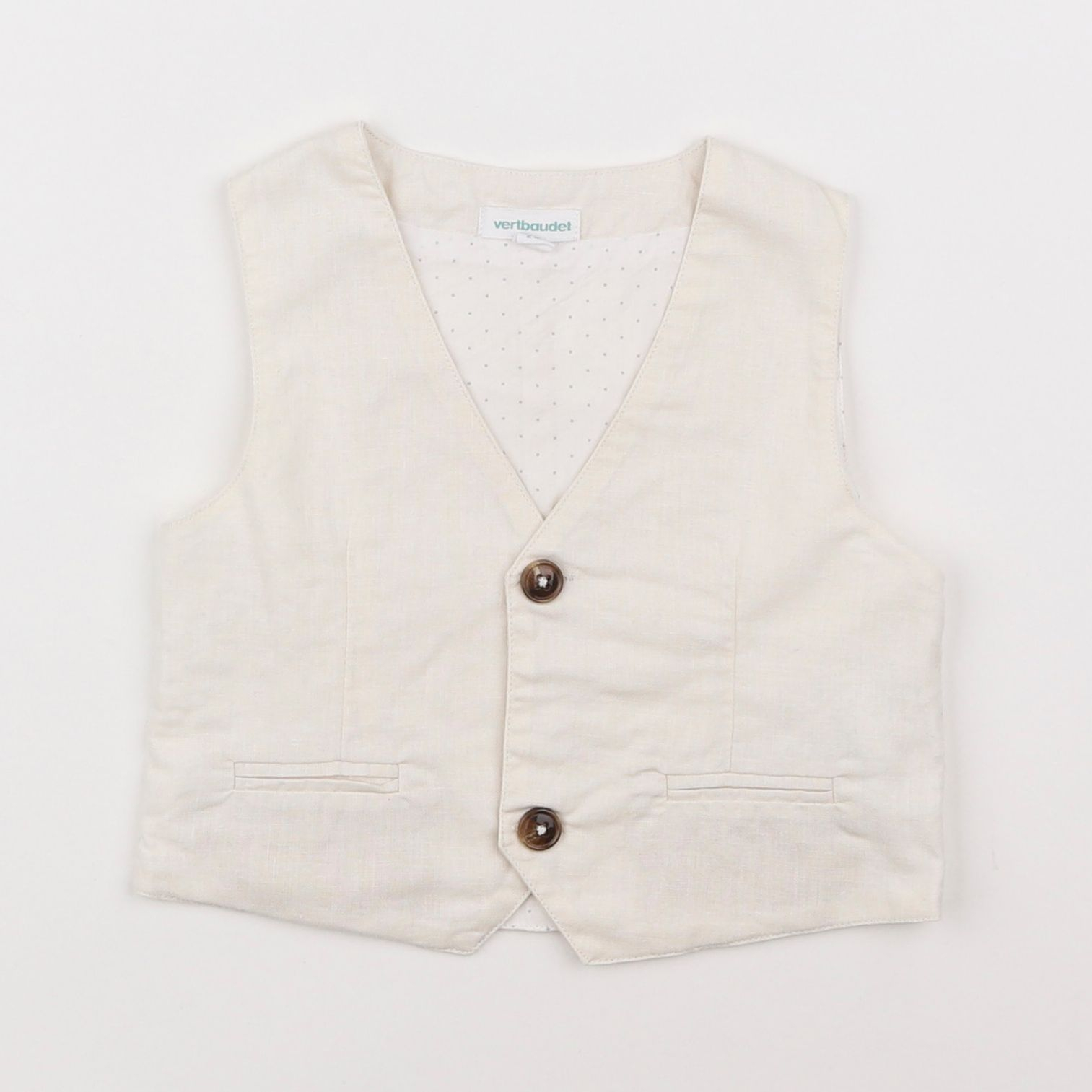 Vertbaudet - gilet beige - 2 ans