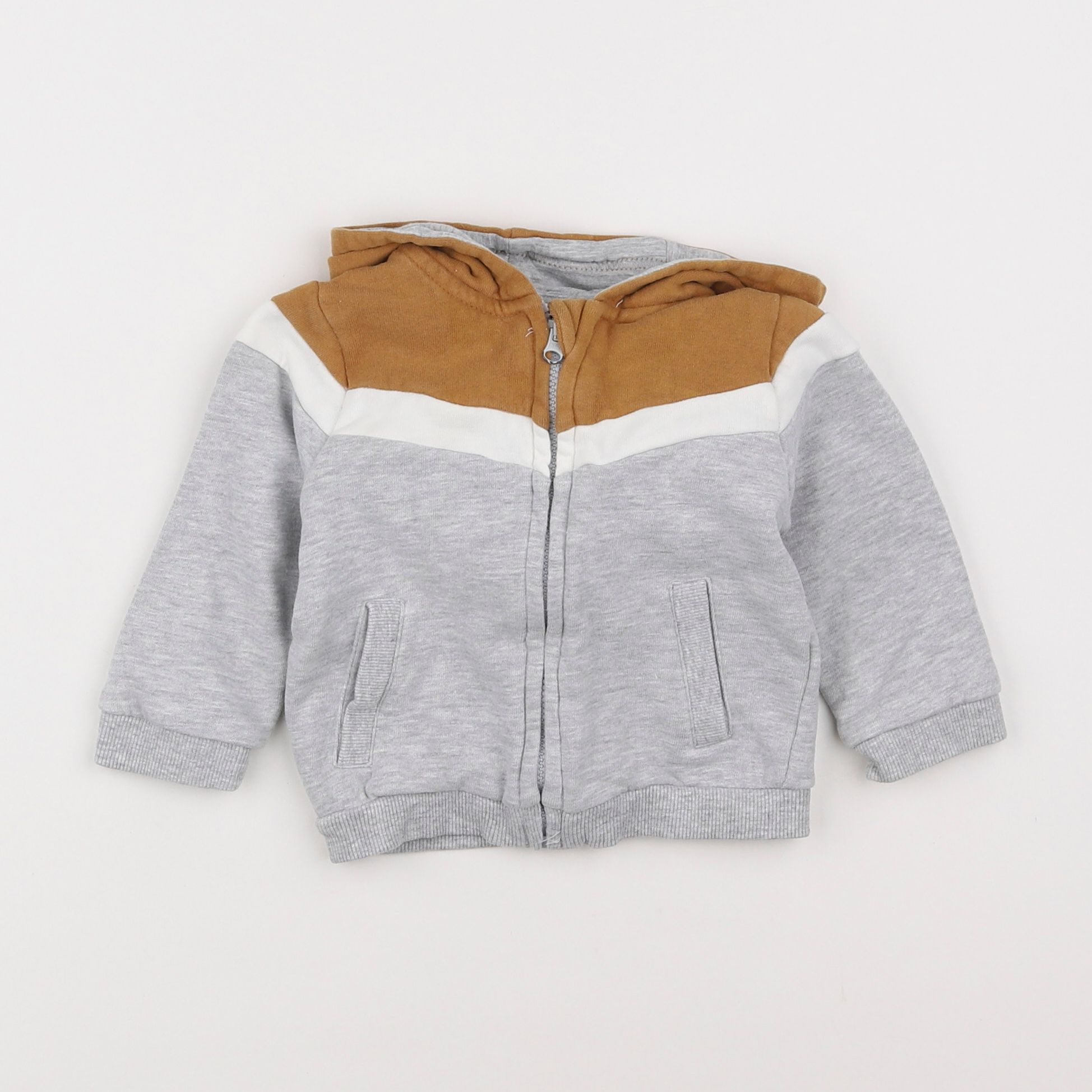 Vertbaudet - sweat gris - 9 mois