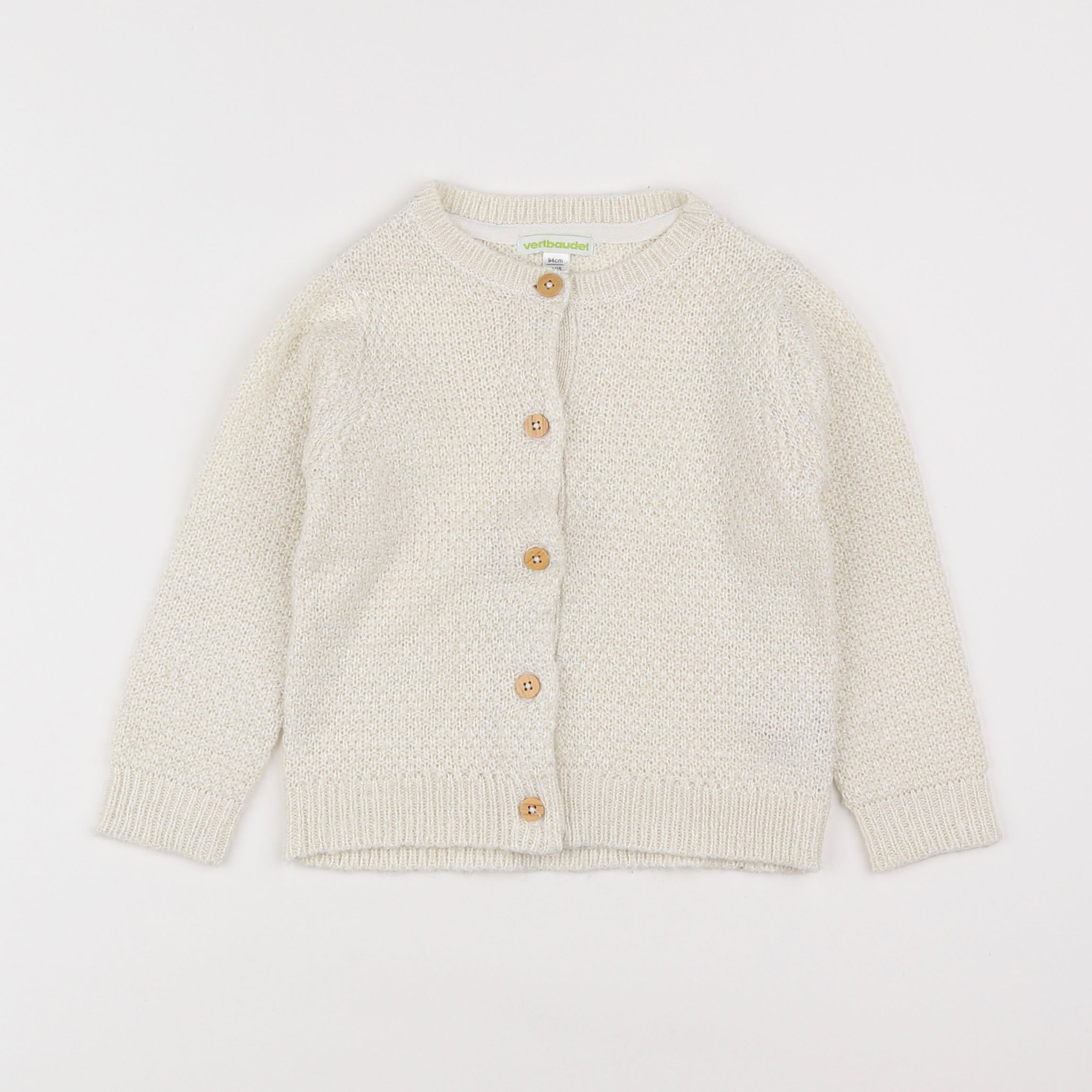 Vertbaudet - gilet blanc, or - 3 ans