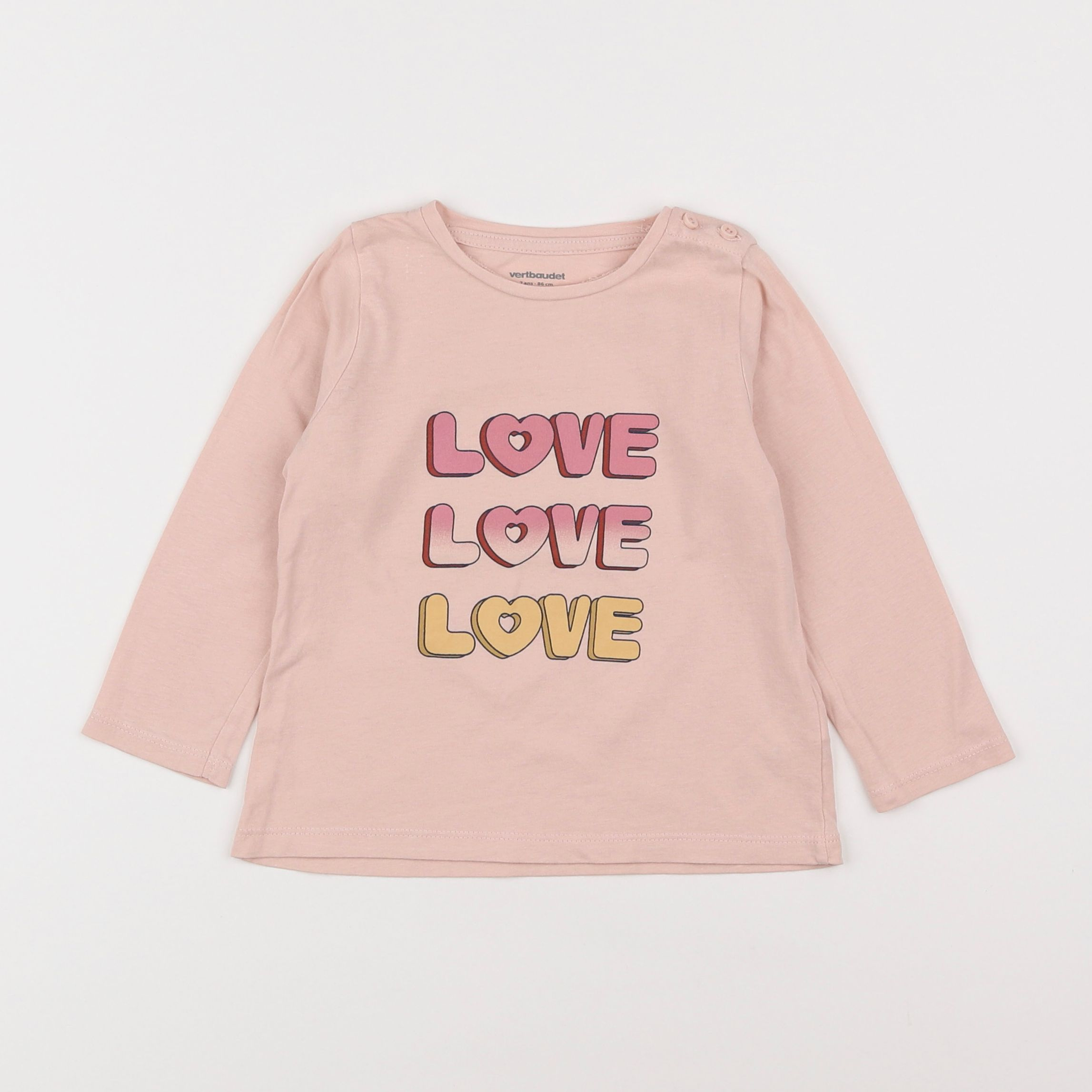 Vertbaudet - tee-shirt rose - 2 ans