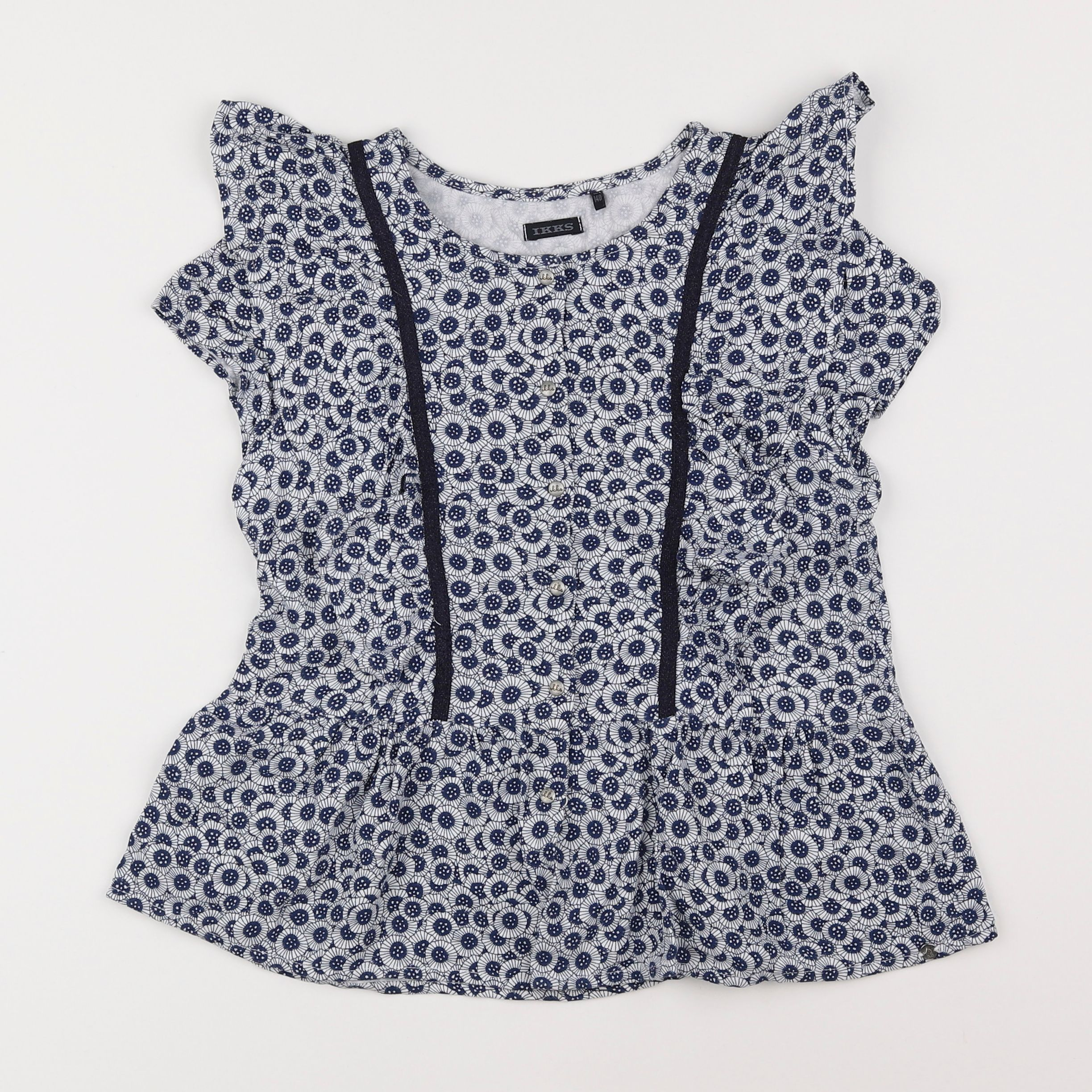 IKKS - blouse bleu, blanc - 10 ans