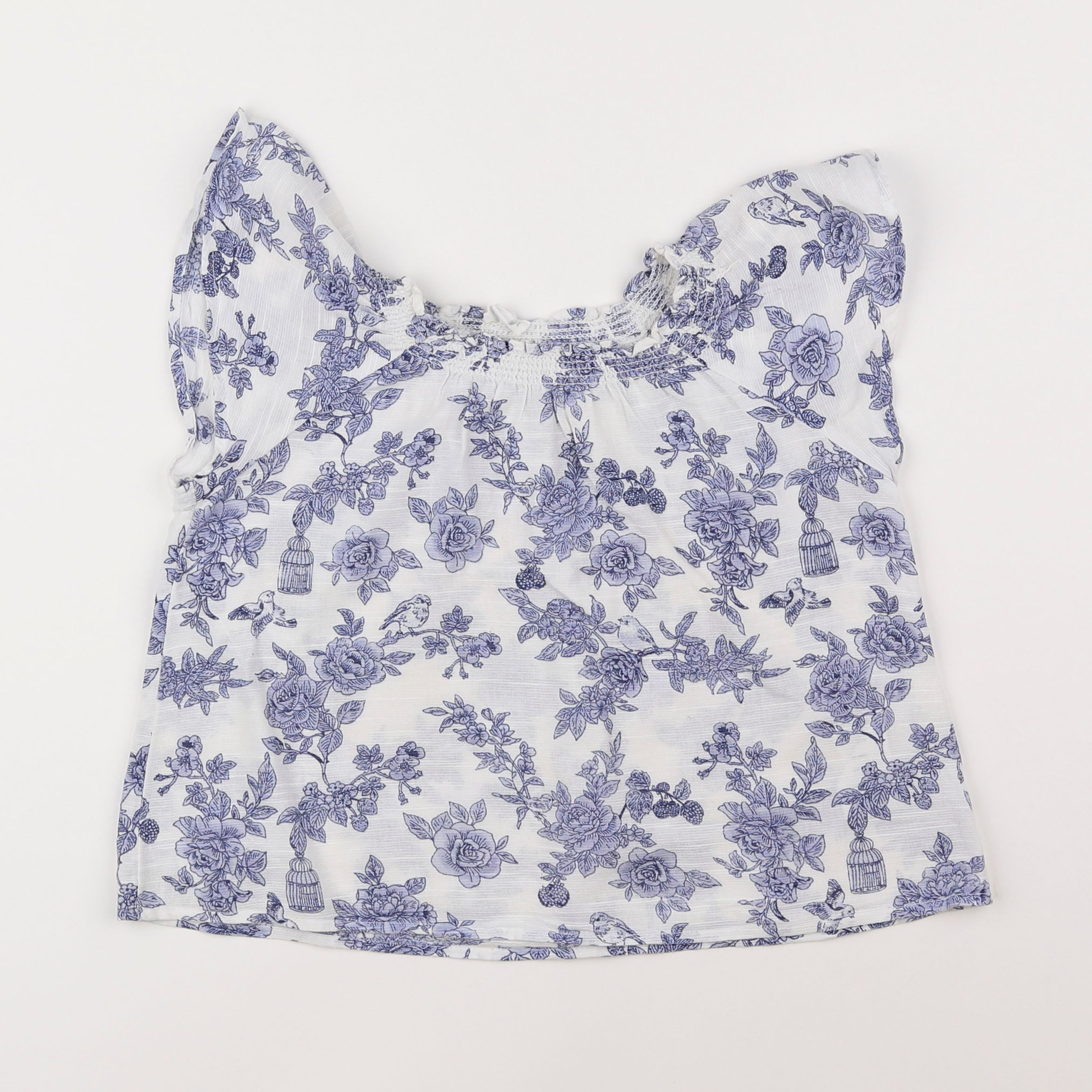 Vertbaudet - blouse blanc, bleu - 5 ans