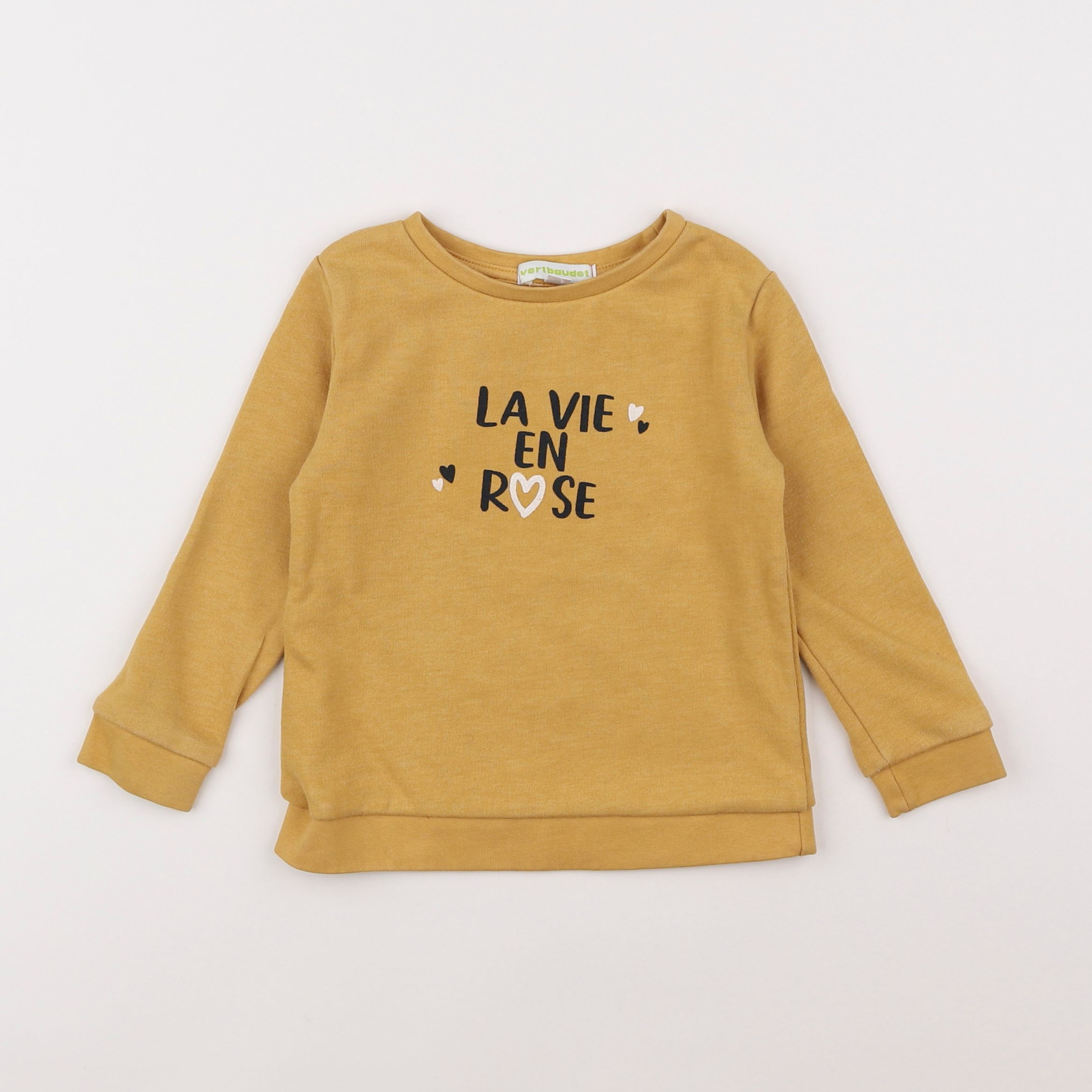 Vertbaudet - sweat jaune - 3 ans