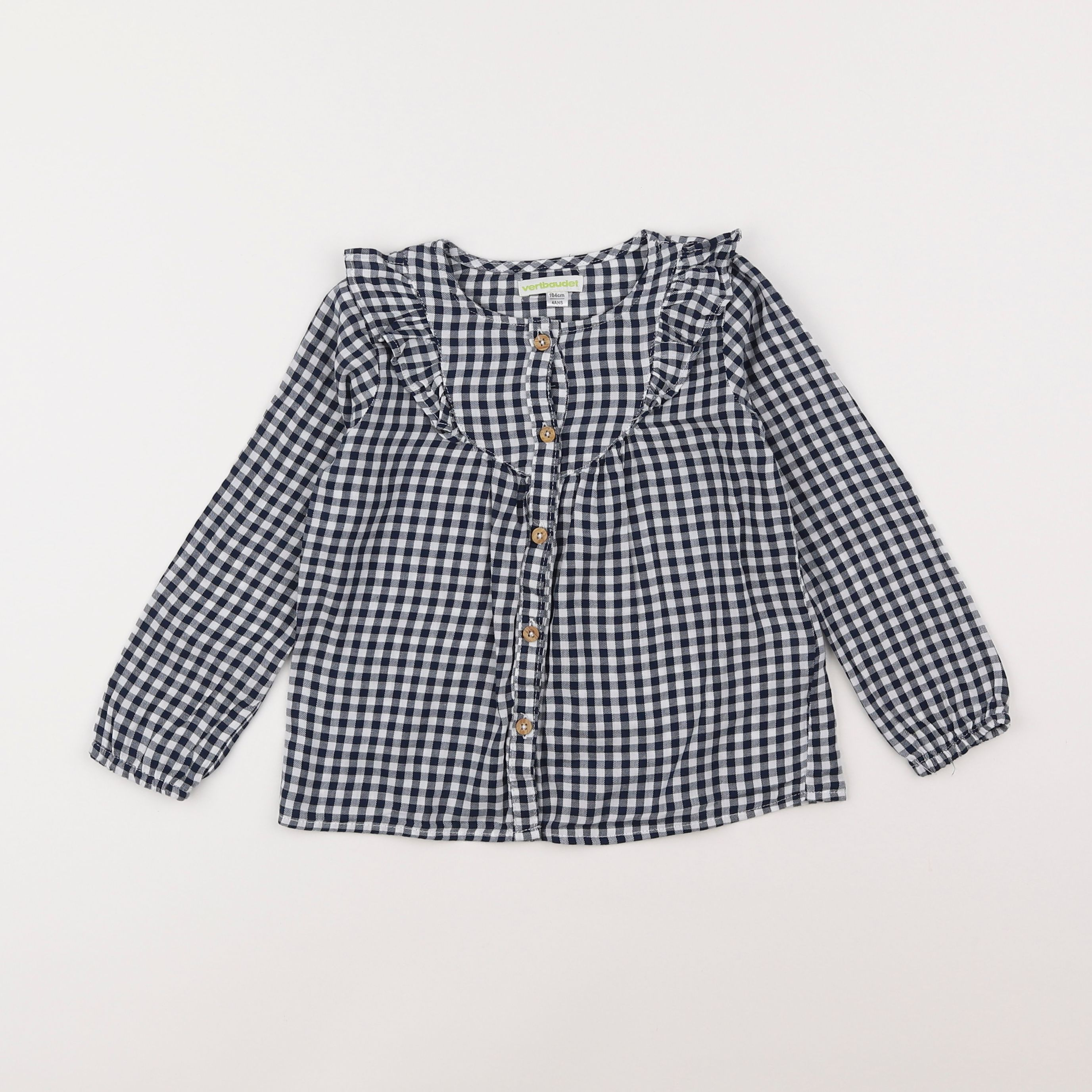 Vertbaudet - blouse bleu, blanc - 4 ans