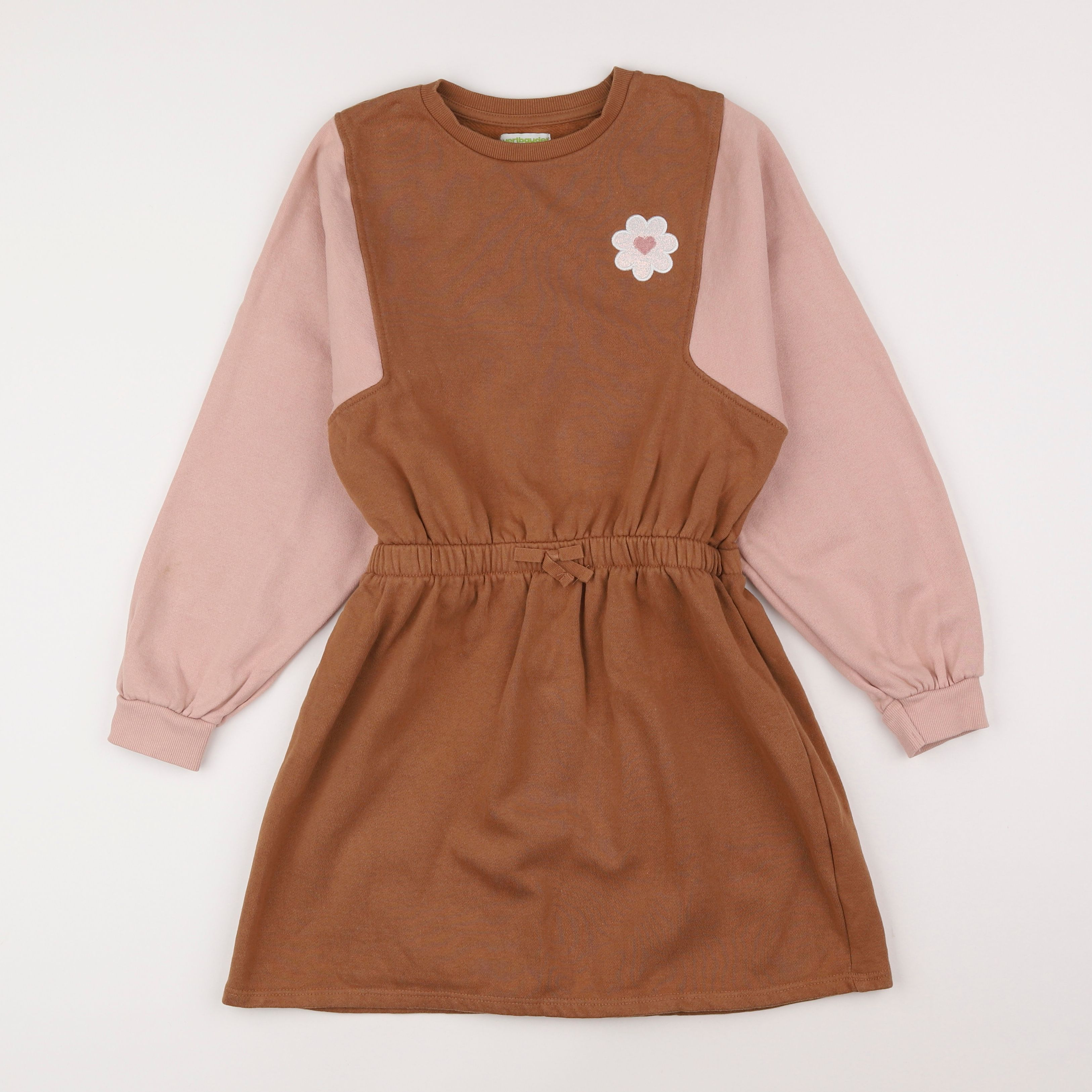 Vertbaudet - robe rose, marron - 10 ans