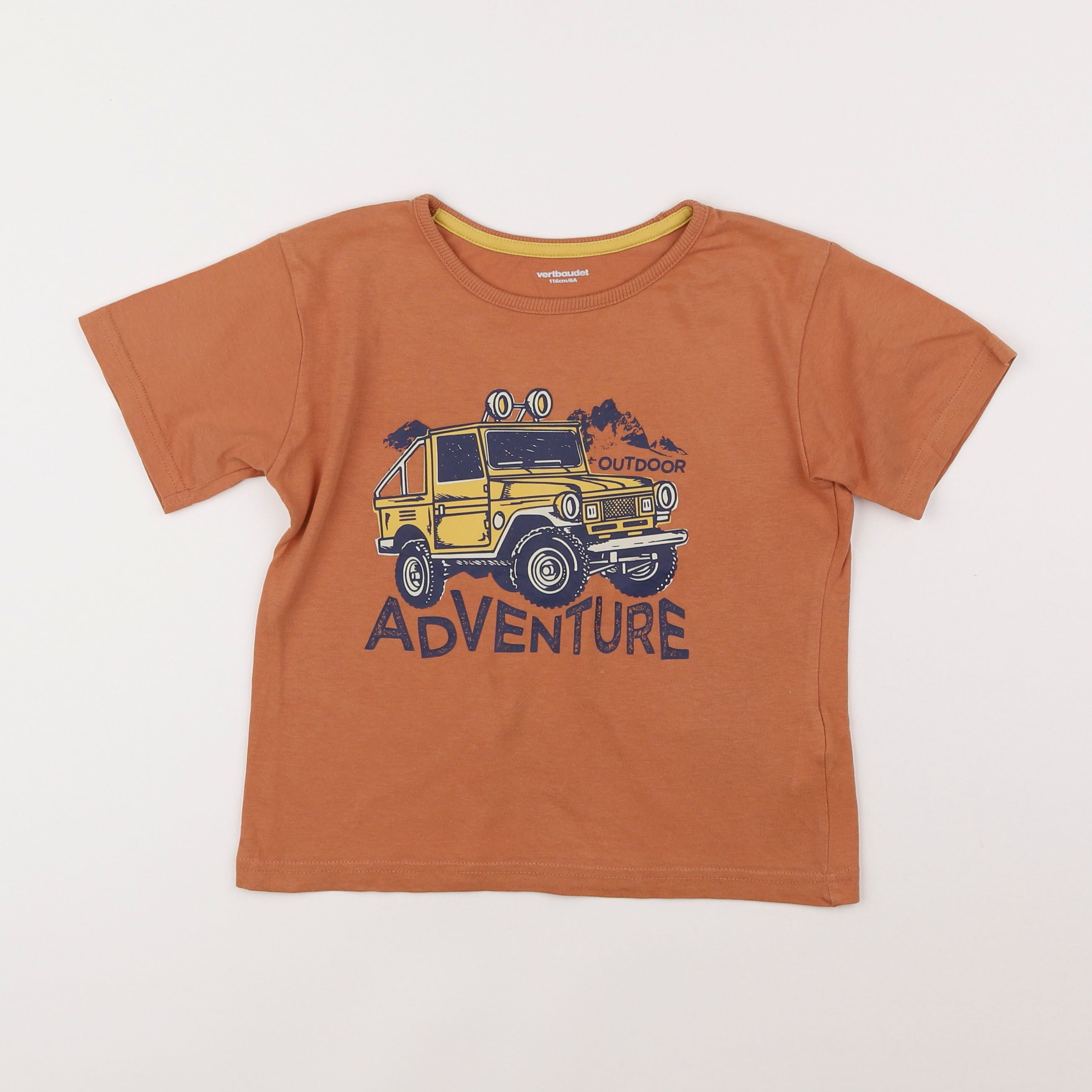 Vertbaudet - tee-shirt marron - 6 ans