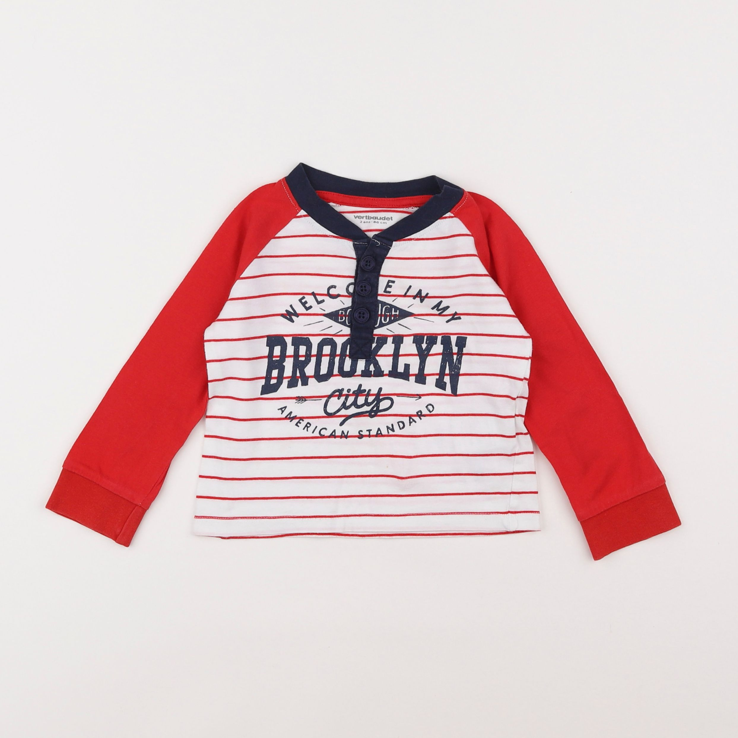 Vertbaudet - tee-shirt rouge - 2 ans