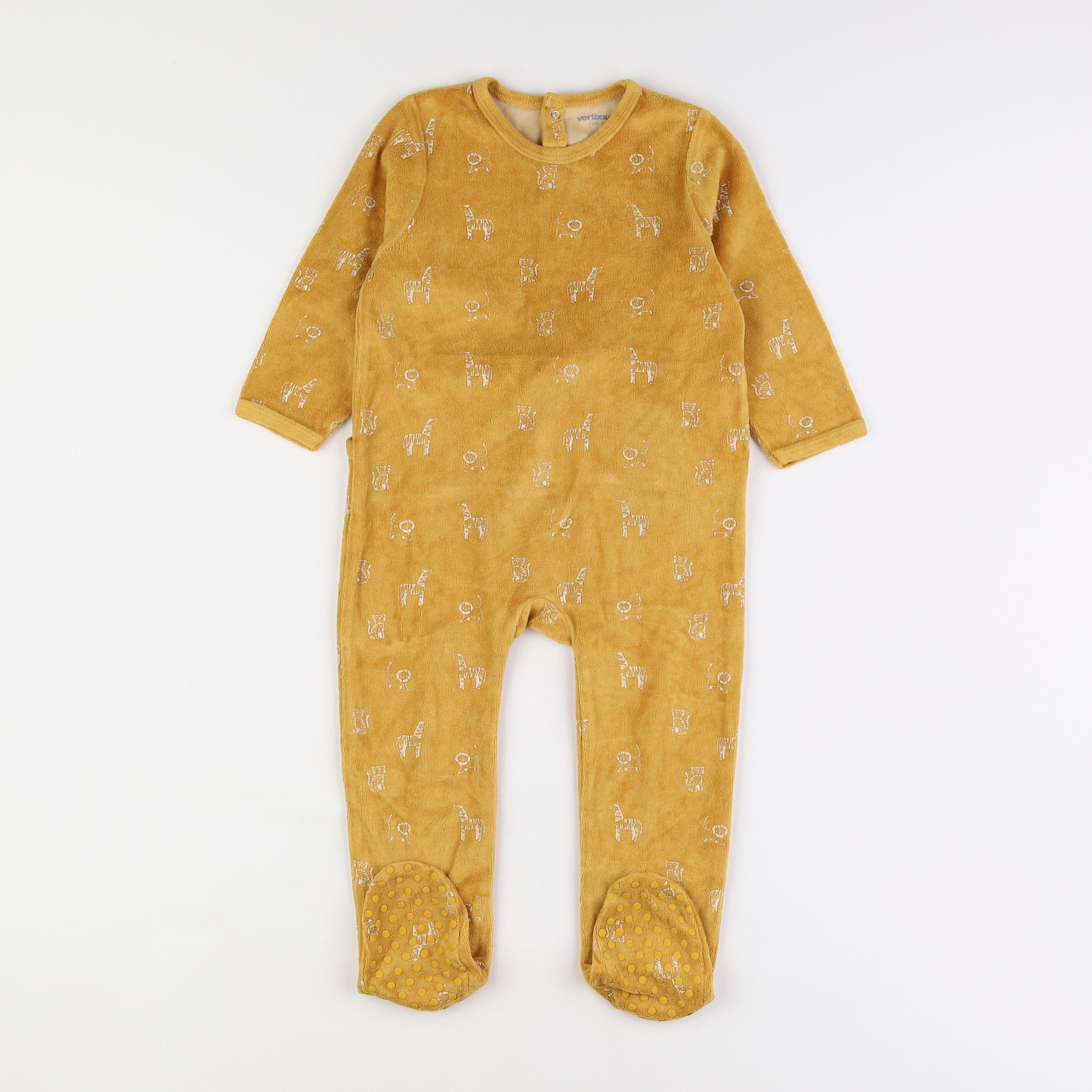 Vertbaudet - pyjama velours jaune - 2 ans