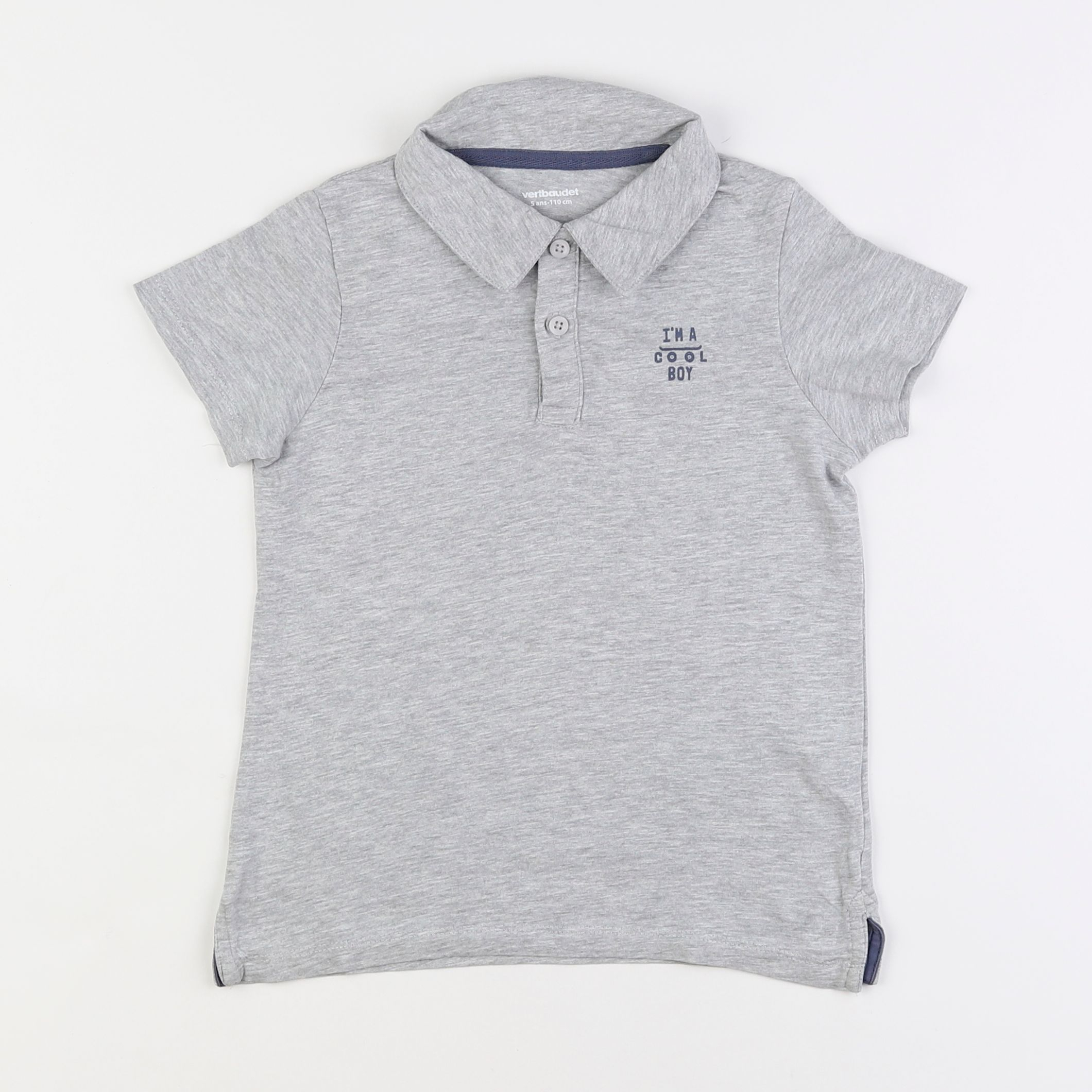 Vertbaudet - polo gris - 5 ans