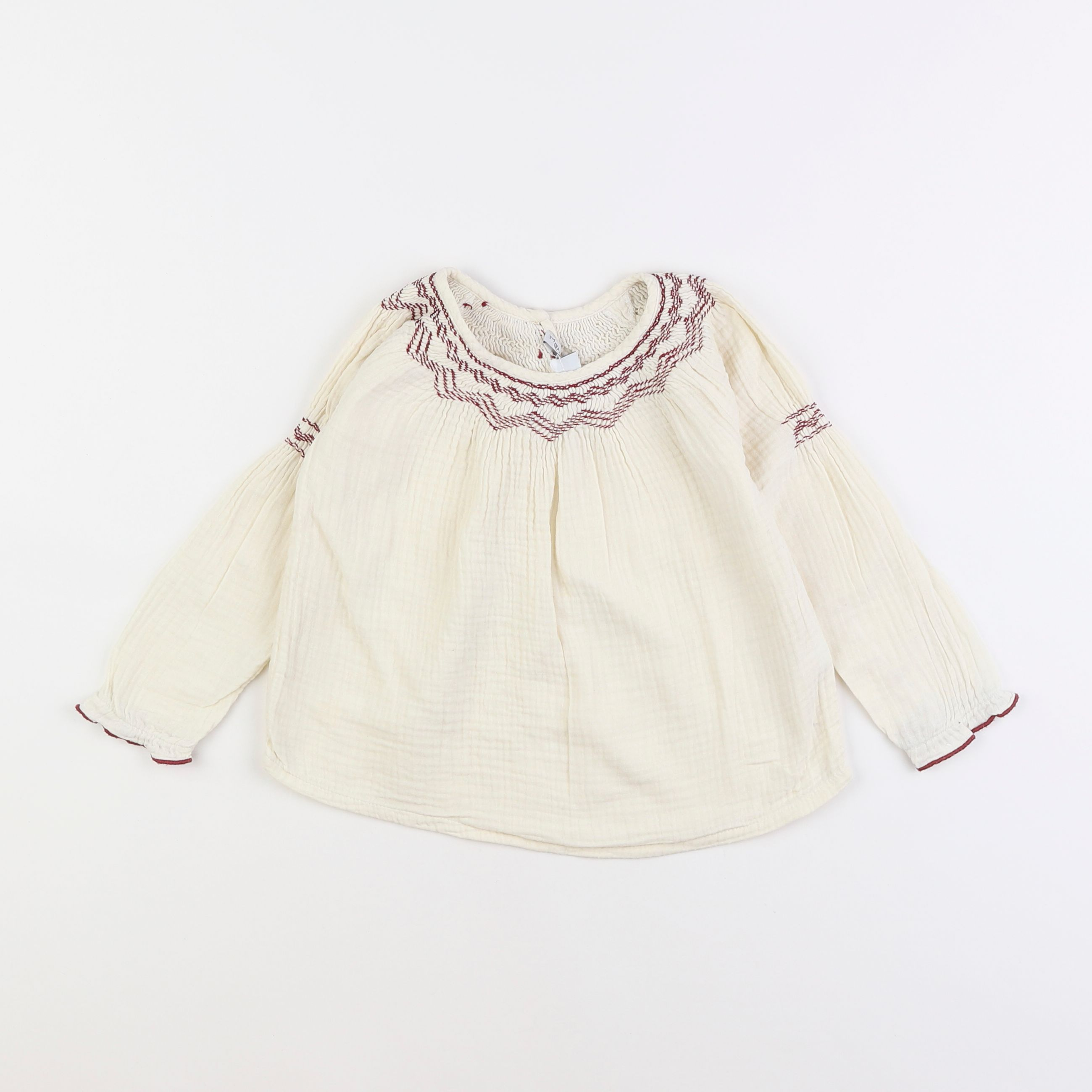 Marie Puce - blouse beige - 4 ans