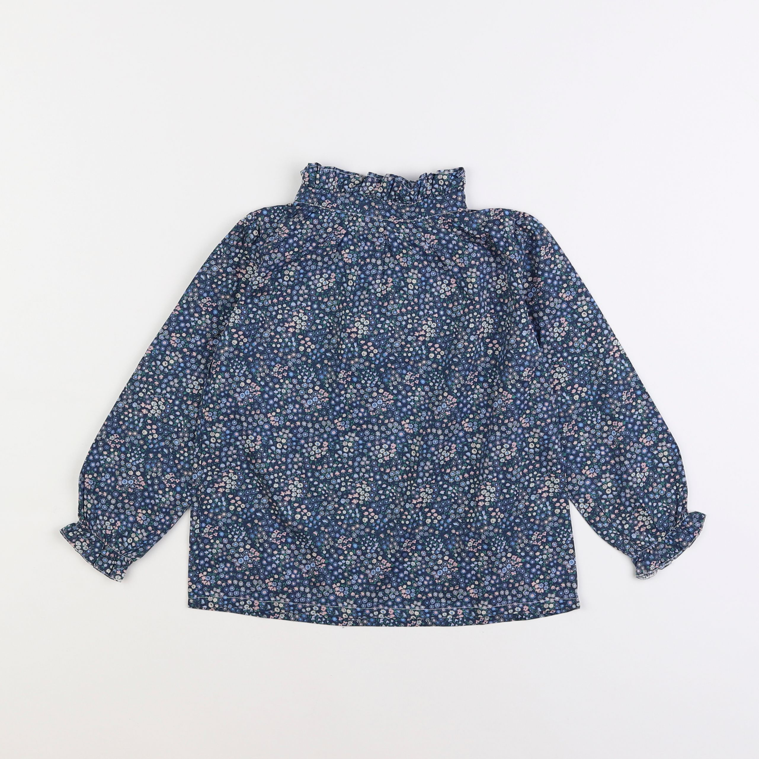 Marie Puce - blouse bleu - 4 ans