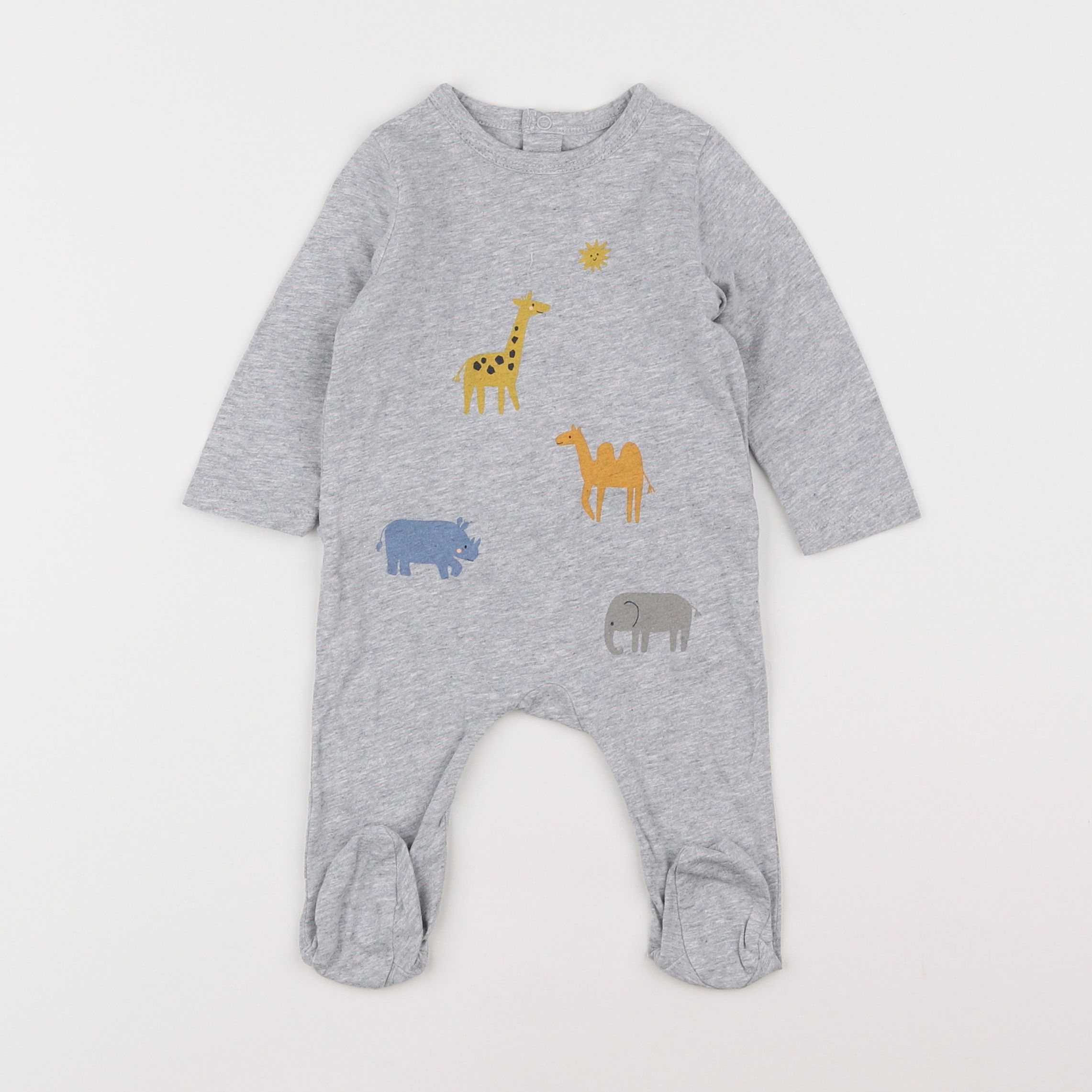 Boutchou - pyjama coton gris - 3 mois