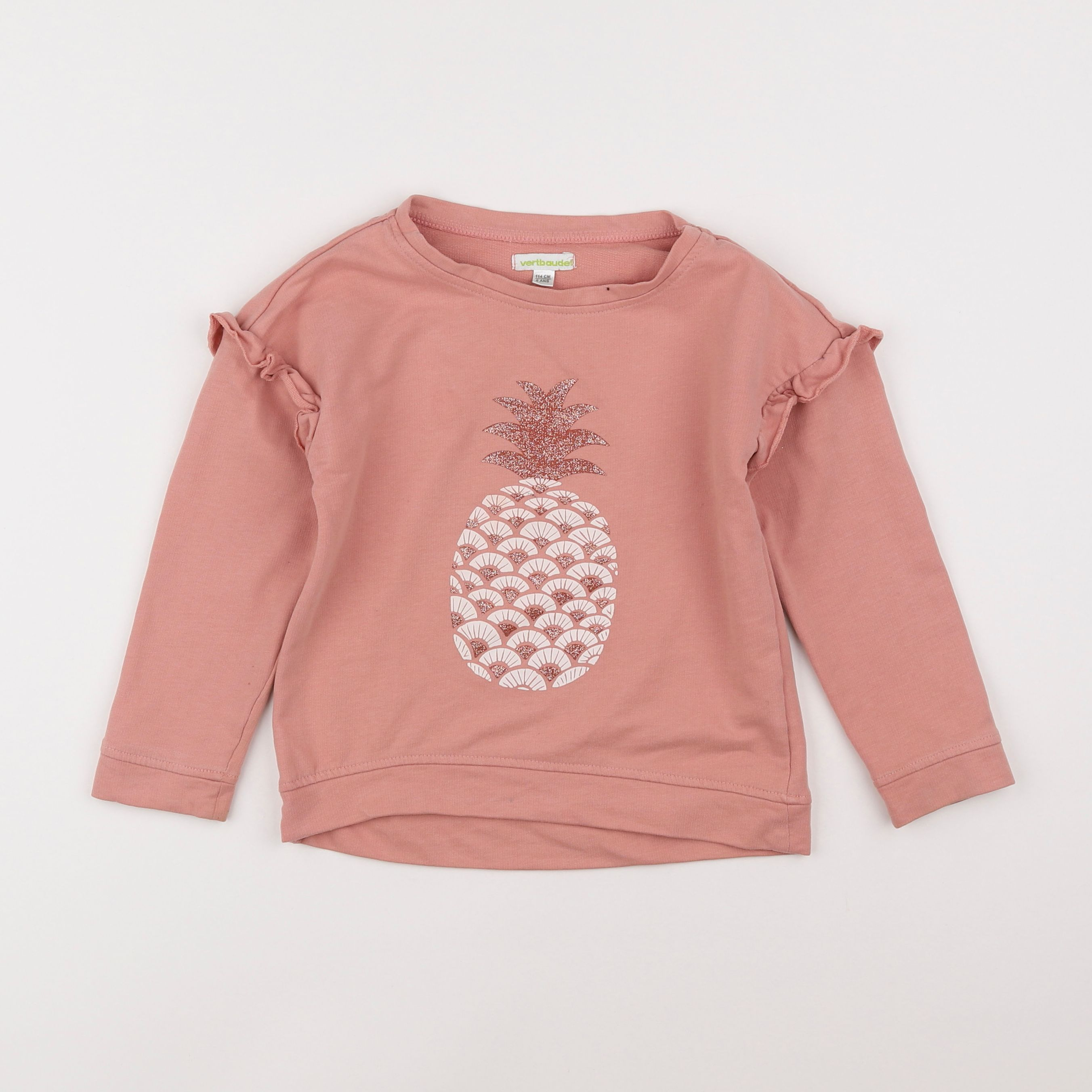 Vertbaudet - sweat rose - 6 ans