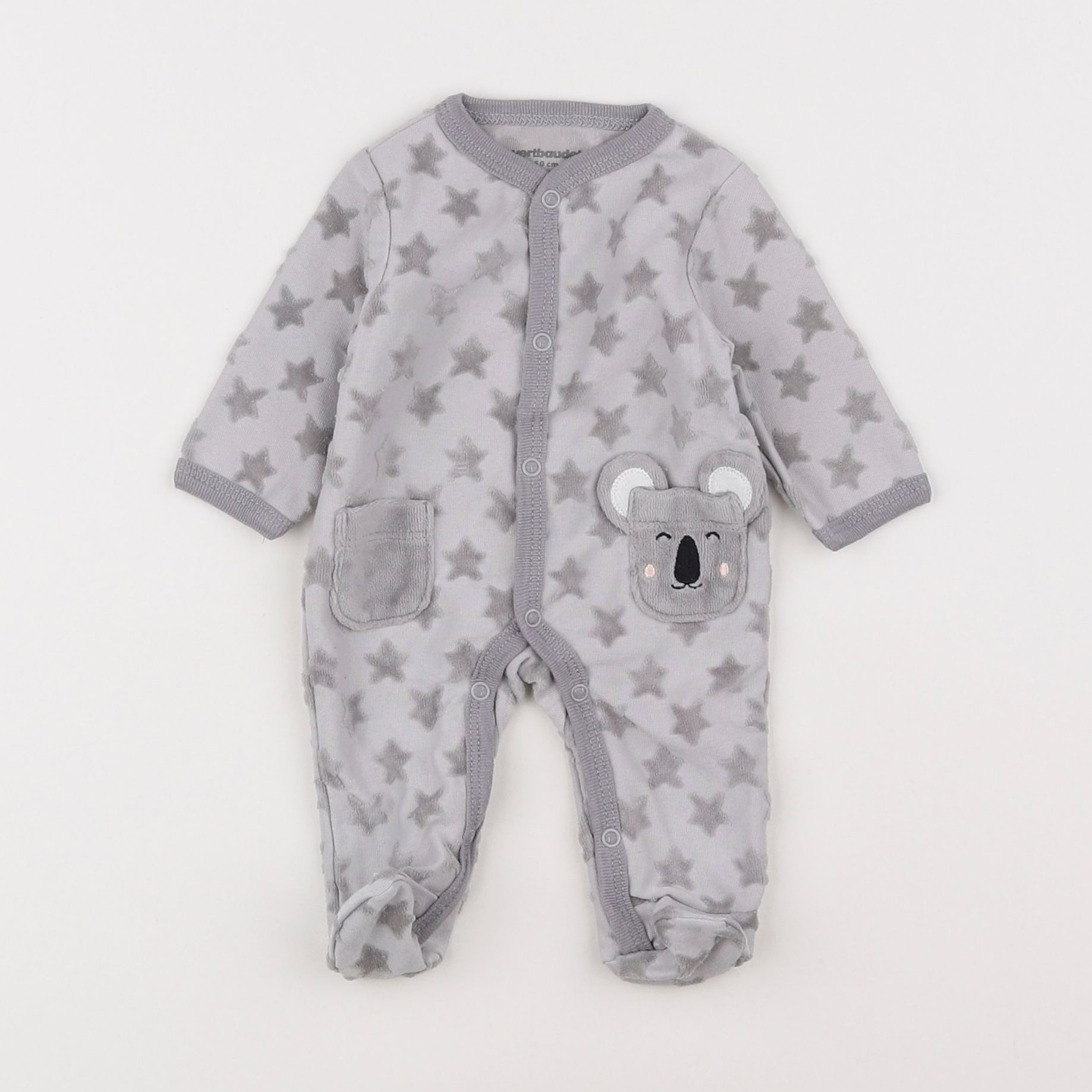 Vertbaudet - pyjama coton gris - 0 mois