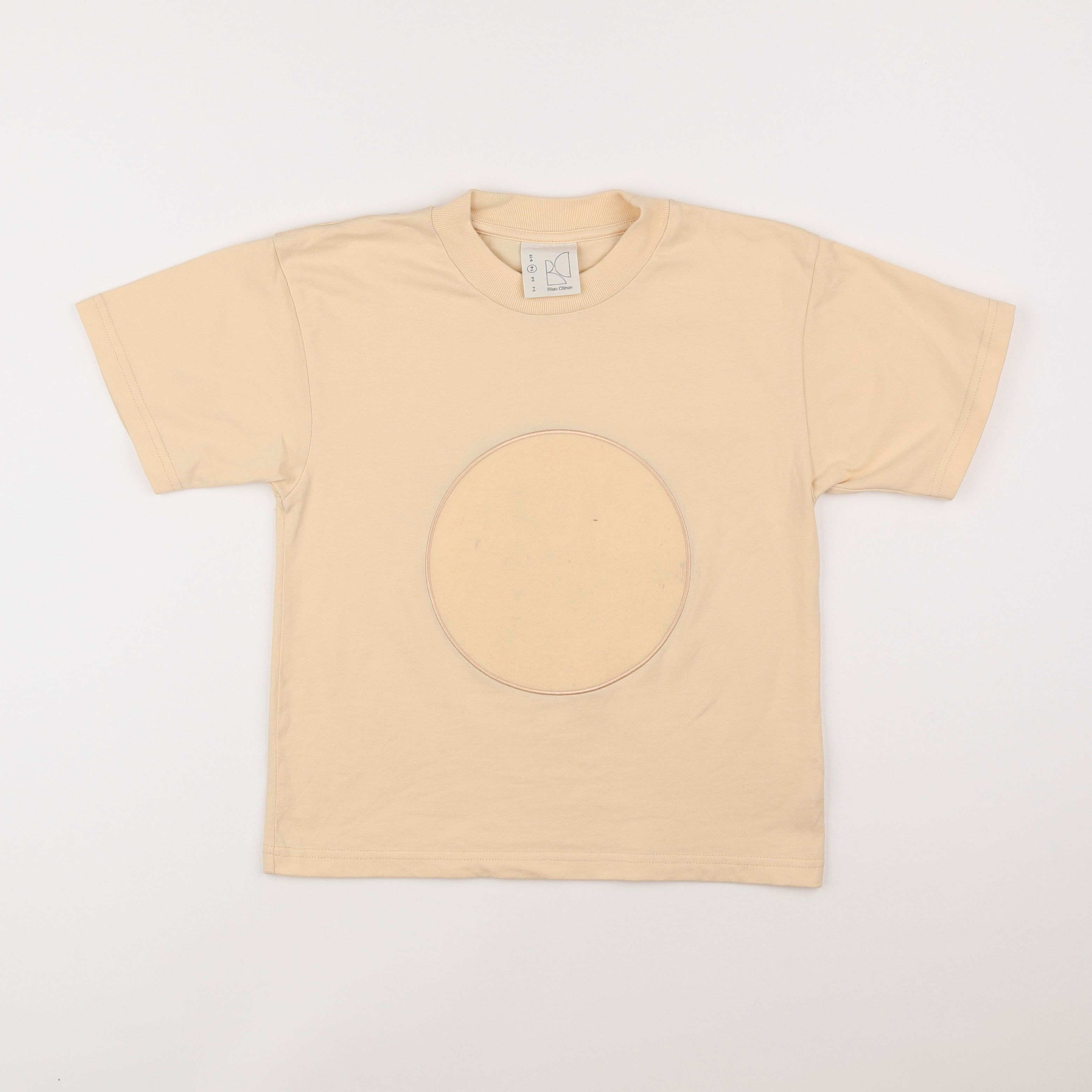 Bleu citron - tee-shirt beige - 7/8 ans