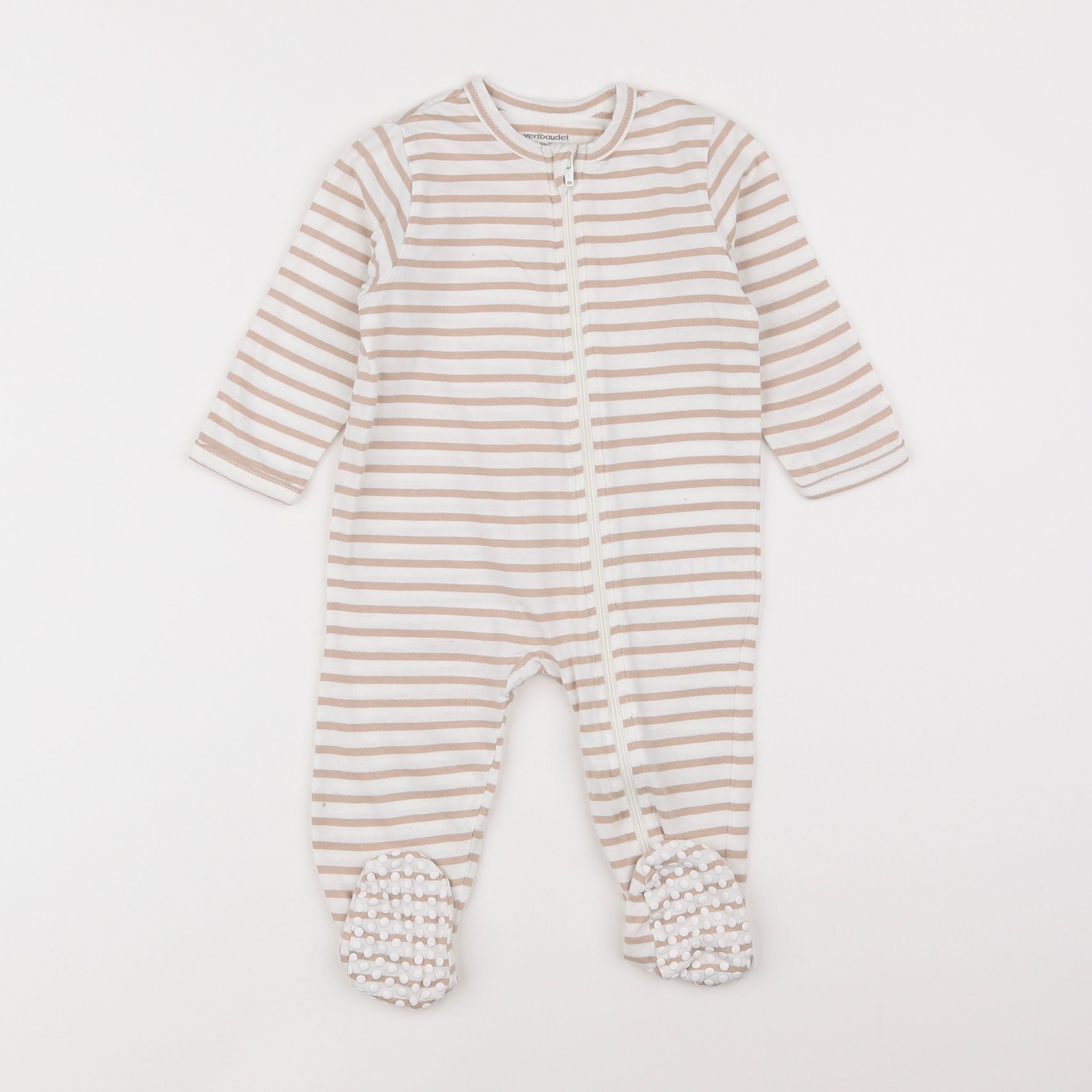 Vertbaudet - pyjama coton beige - 9 mois