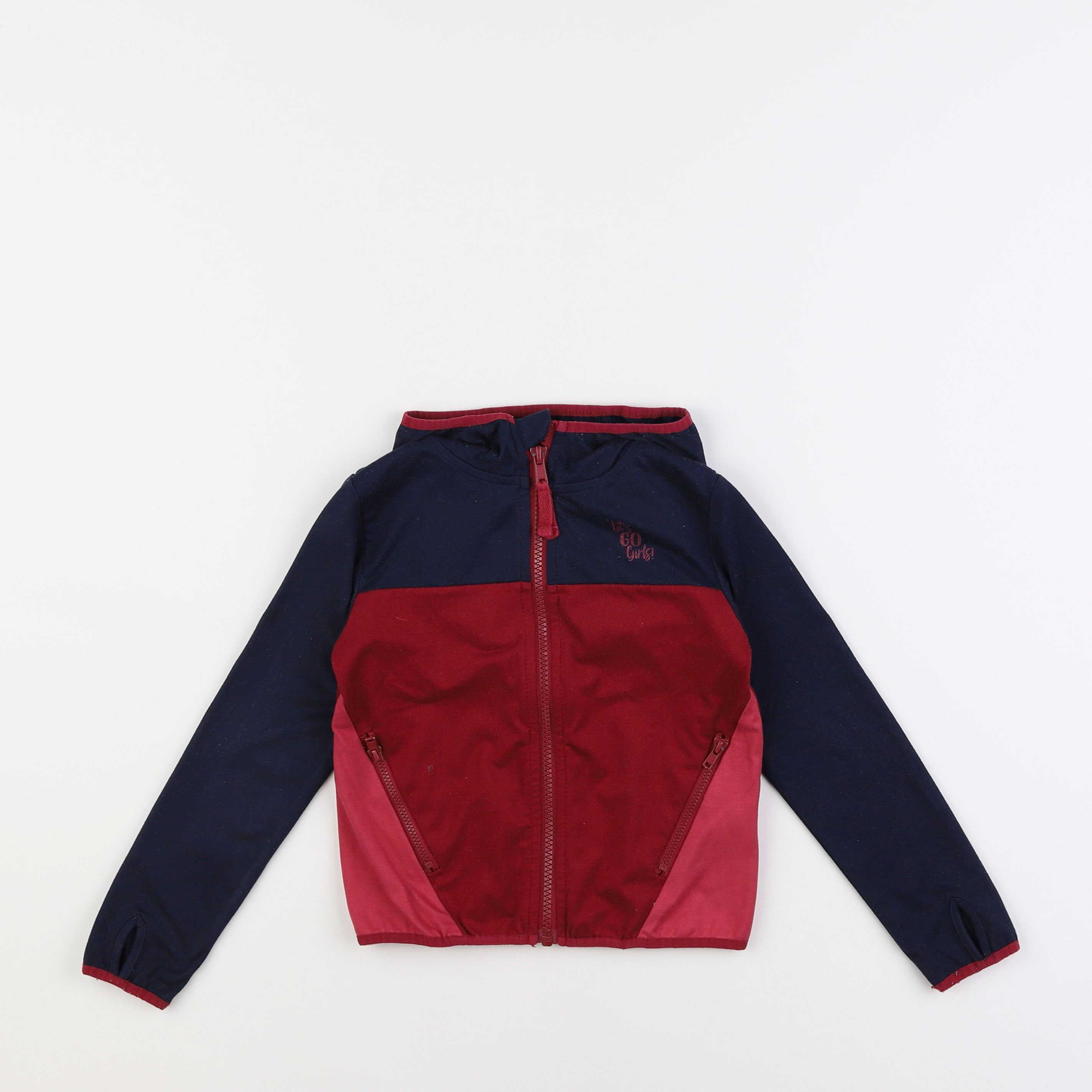 Vertbaudet - sweat bleu, rouge - 4 ans