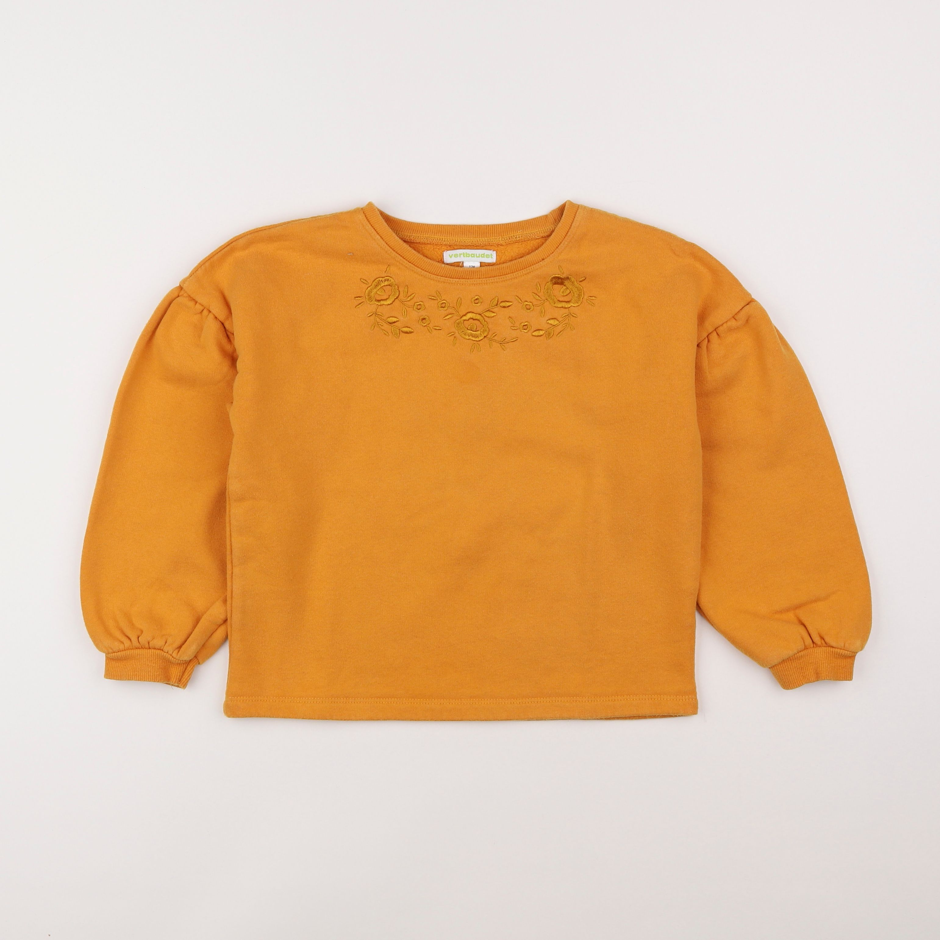 Vertbaudet - sweat orange - 8 ans