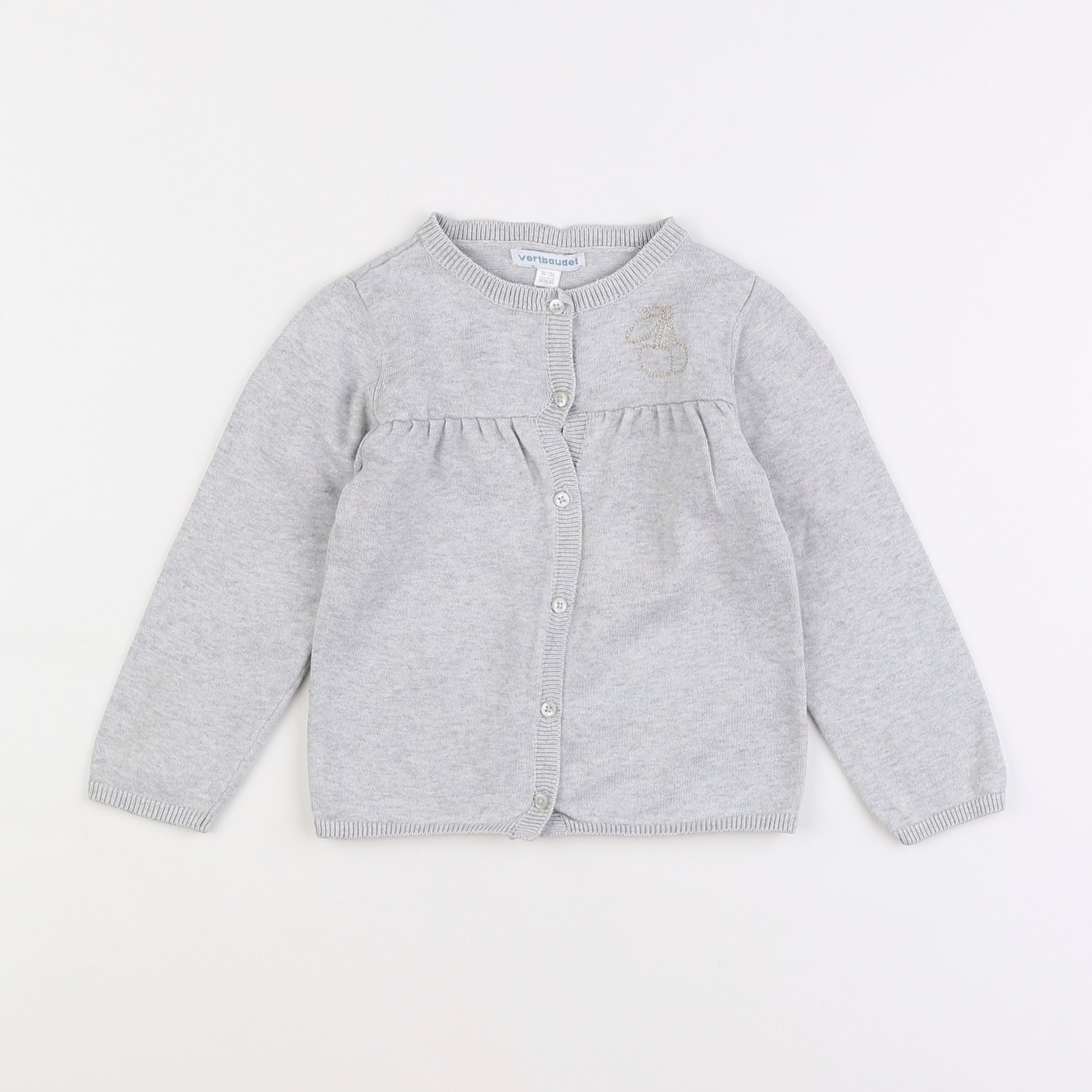 Vertbaudet - gilet gris - 3 ans