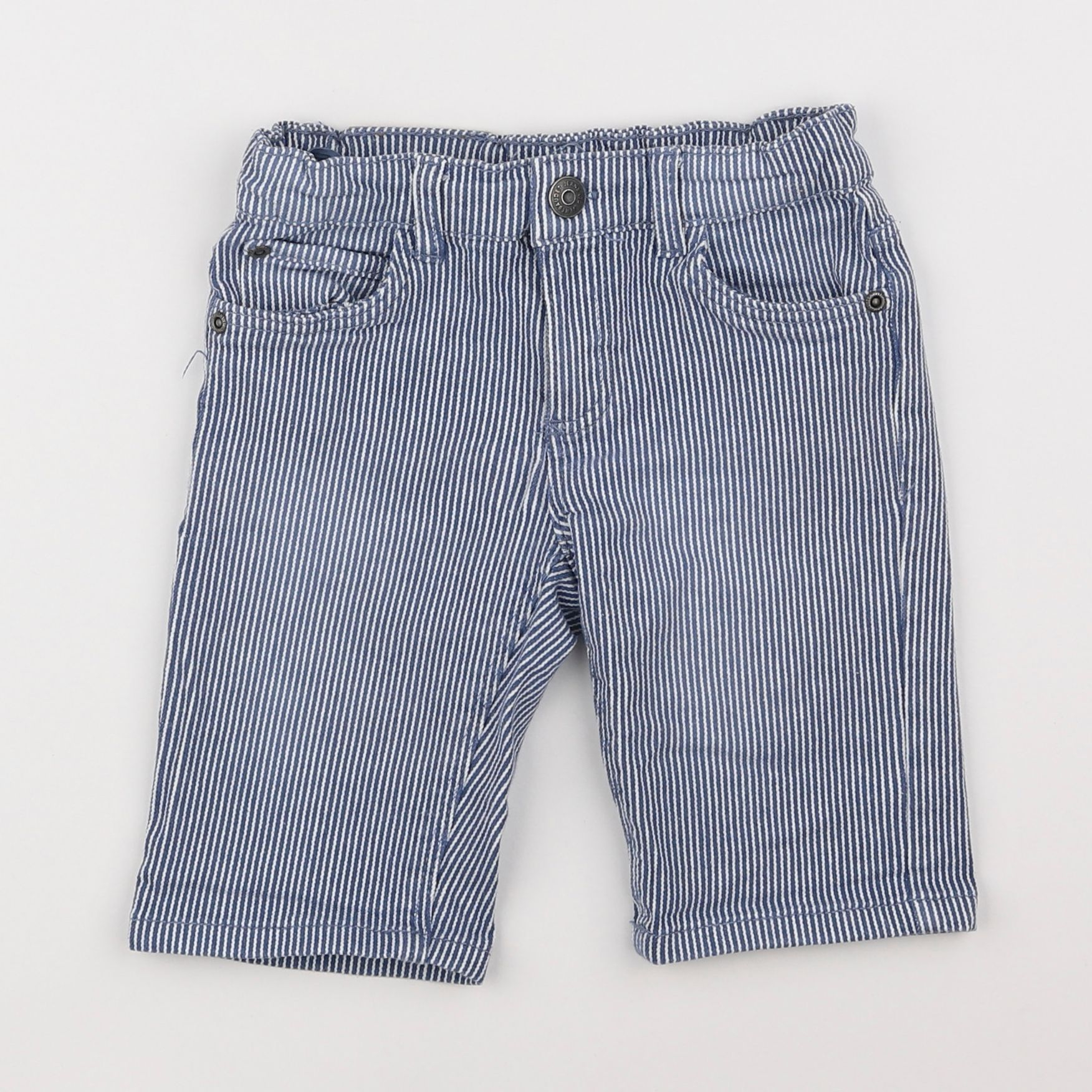 Vertbaudet - short bleu, blanc - 4 ans